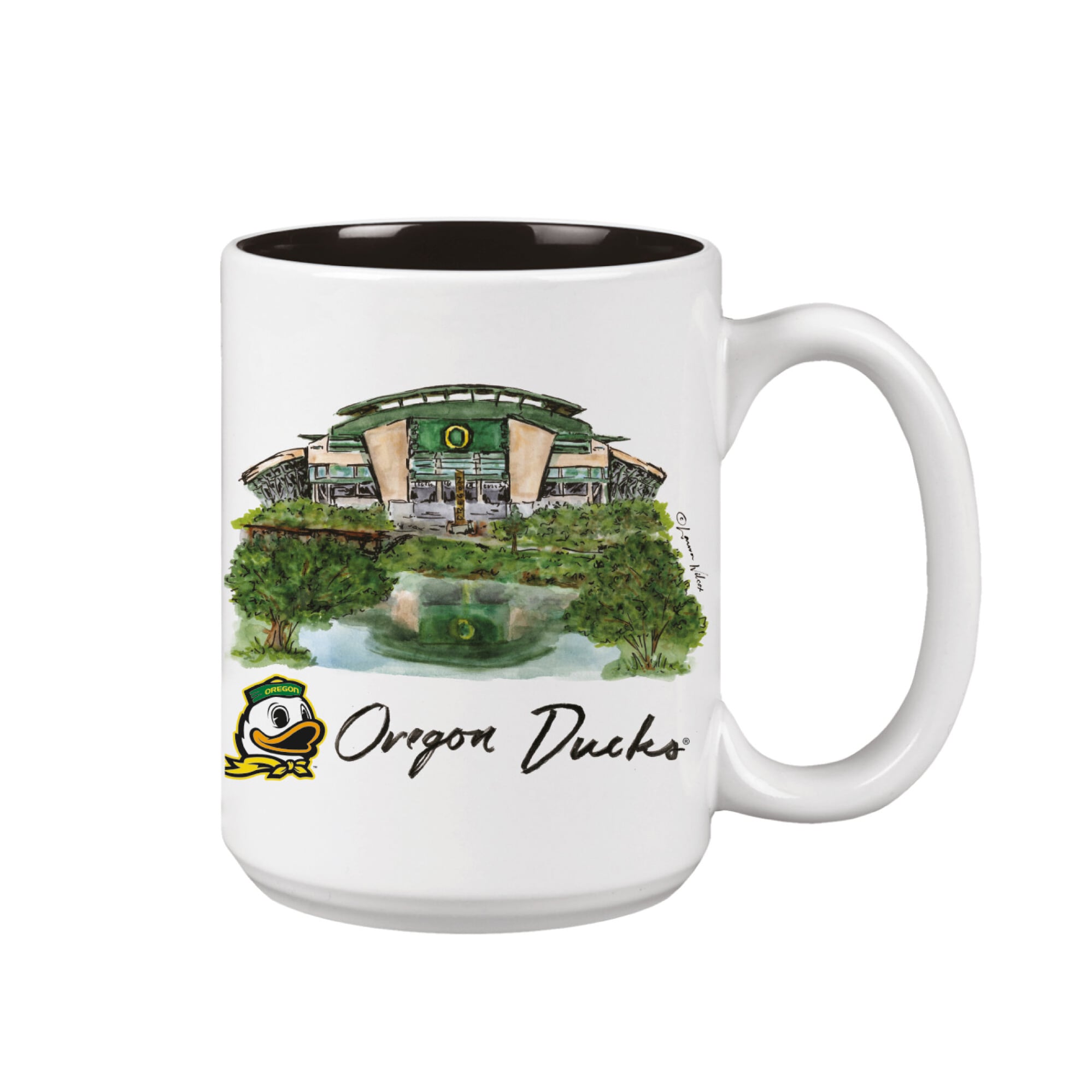 Oregon Ducks Two-Piece 15oz. Laura Wilcox Mascot Mug Set