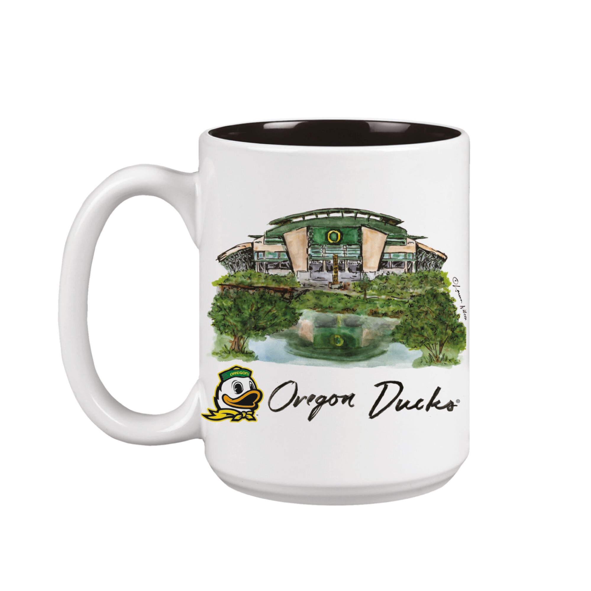 Oregon Ducks Two-Piece 15oz. Laura Wilcox Mascot Mug Set