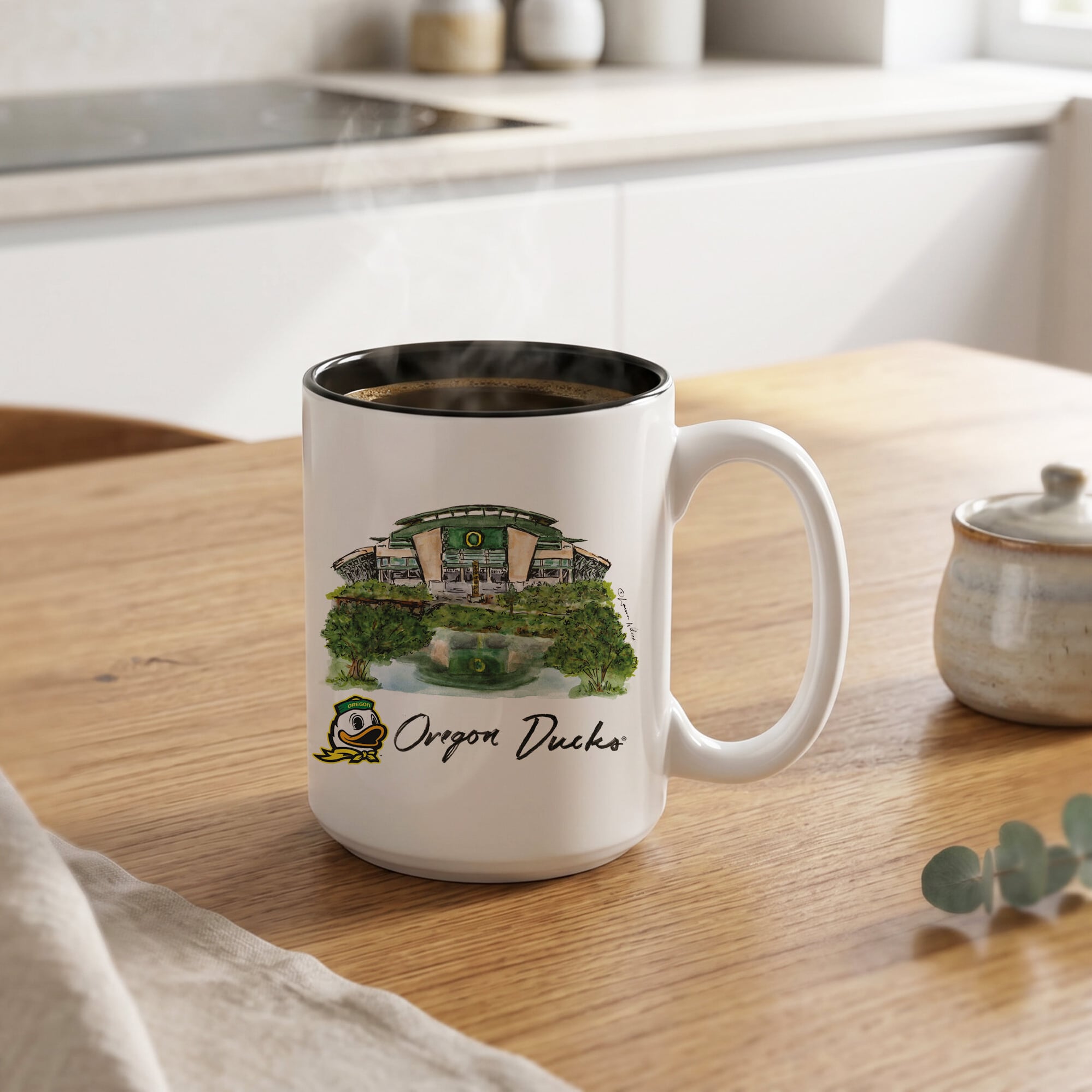 Oregon Ducks Two-Piece 15oz. Laura Wilcox Mascot Mug Set