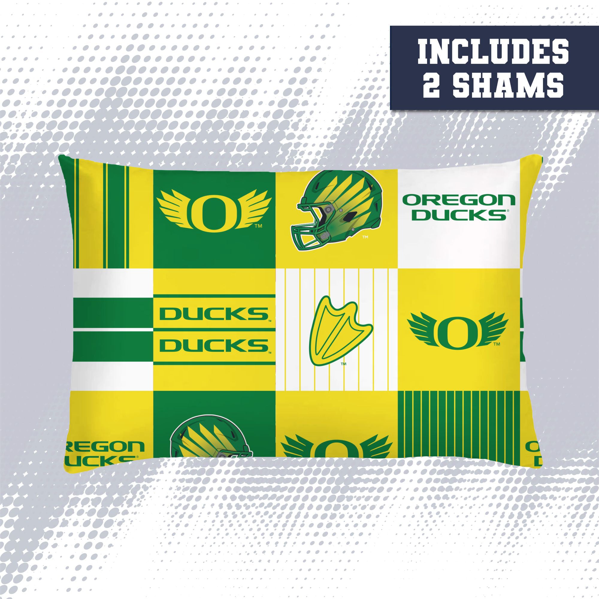 Pegasus Oregon Ducks Patchwork Plaid Three-Piece Full/Queen Bed in a Bag Set