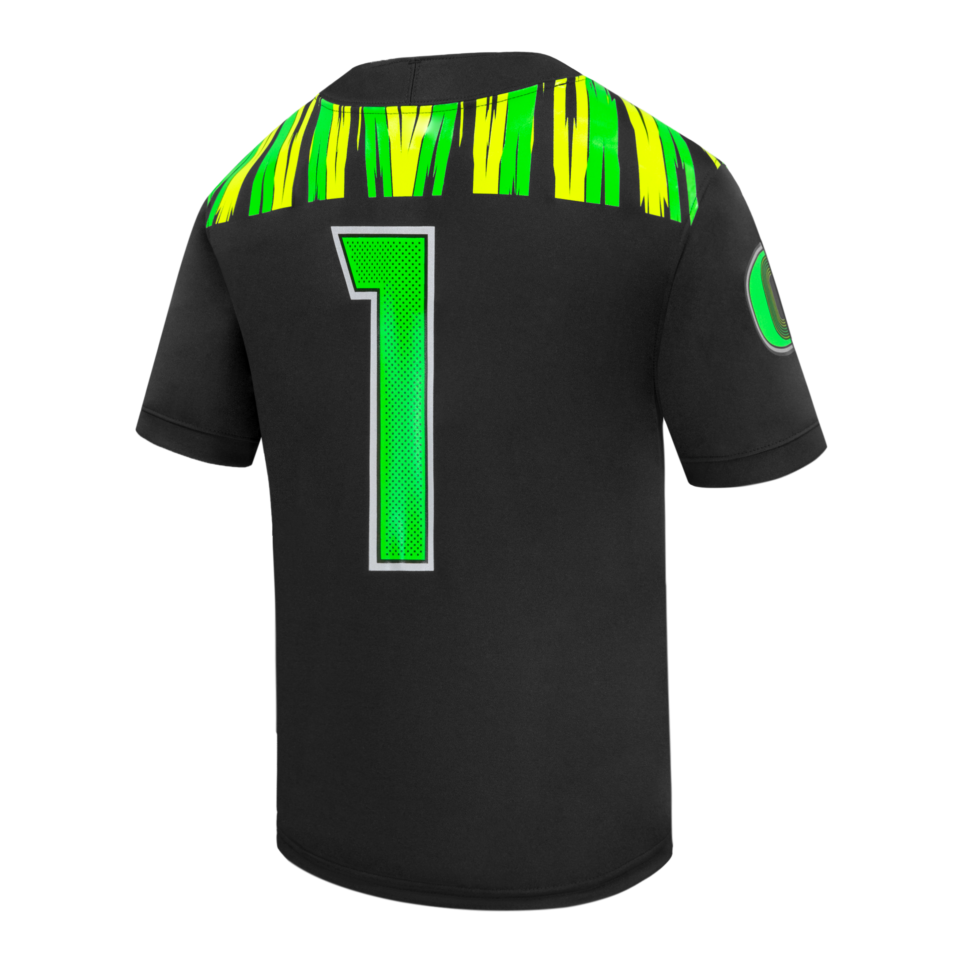 Maillot de football réplique Nike n° 1 noir Oregon Ducks Origin of Speed ​​pour enfants d'âge préscolaire
