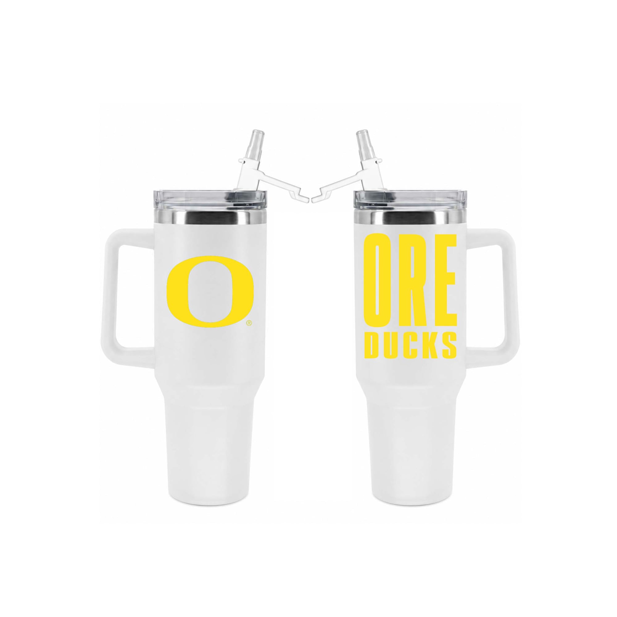 Gobelet isotherme en acier inoxydable The Memory Company Oregon Ducks de 1,2 L avec paille rabattable