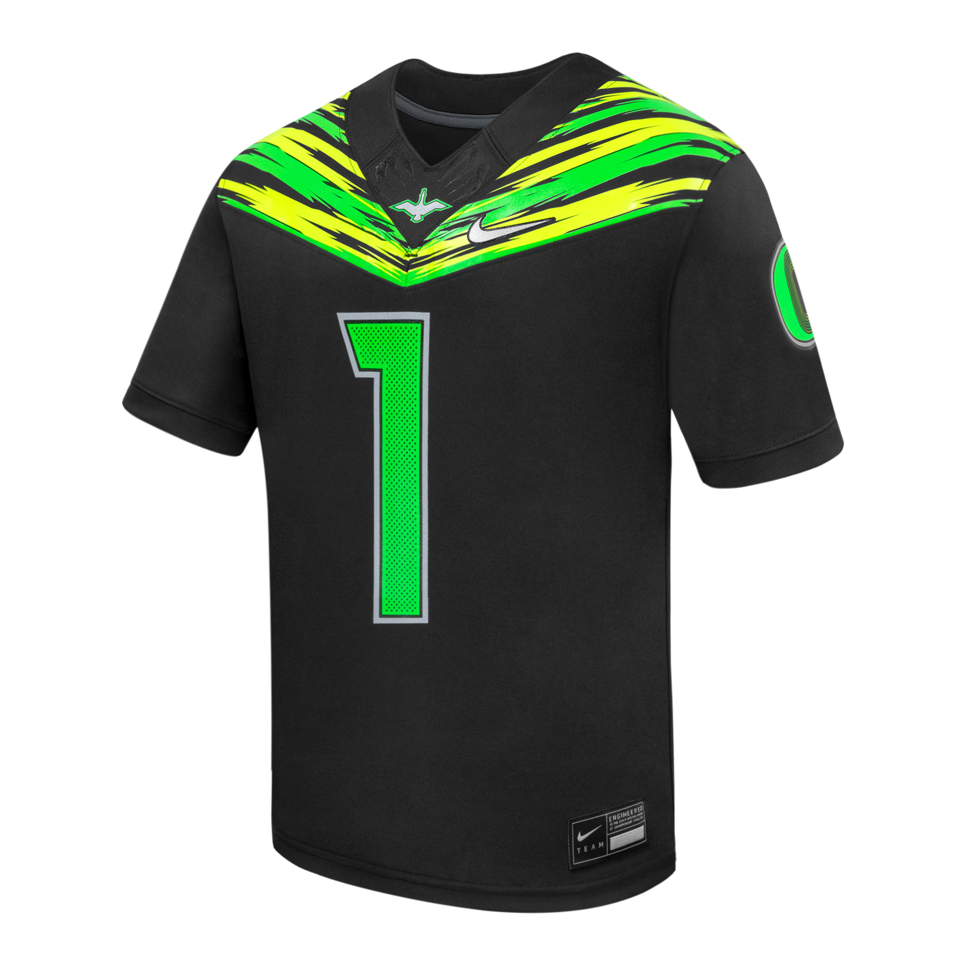 Maillot de football réplique Nike pour enfant n° 1 noir Oregon Ducks Origin of Speed