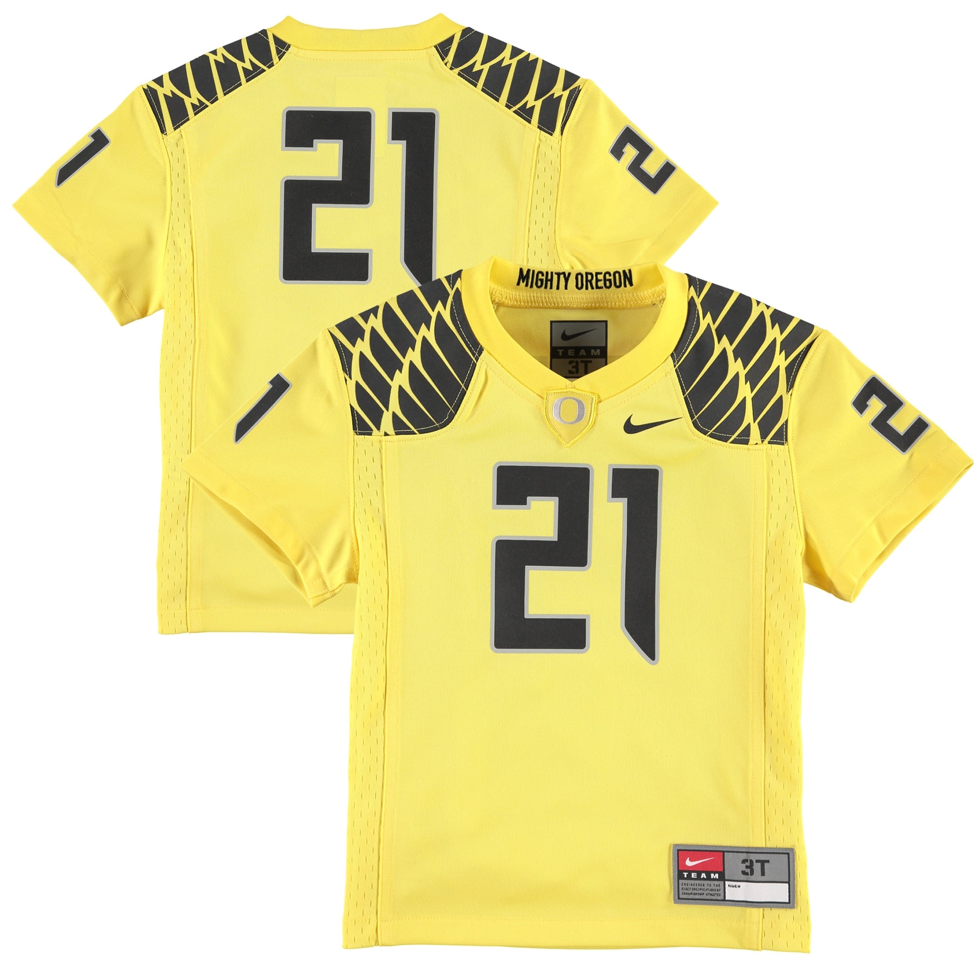 Toddler Nike #21 Yellow Oregon Ducks Replica Football Jersey
