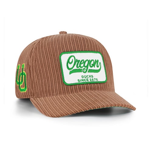 Chapeau unisexe marron Oregon Ducks '47 en velours côtelé avec patch et attelage réglable