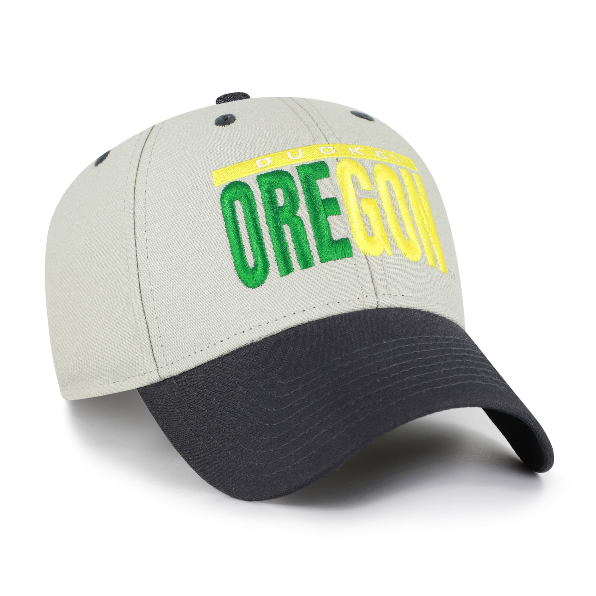 Unisex '47 Gray/Black Oregon Ducks Half Block Text MVP Adjustable Hat
