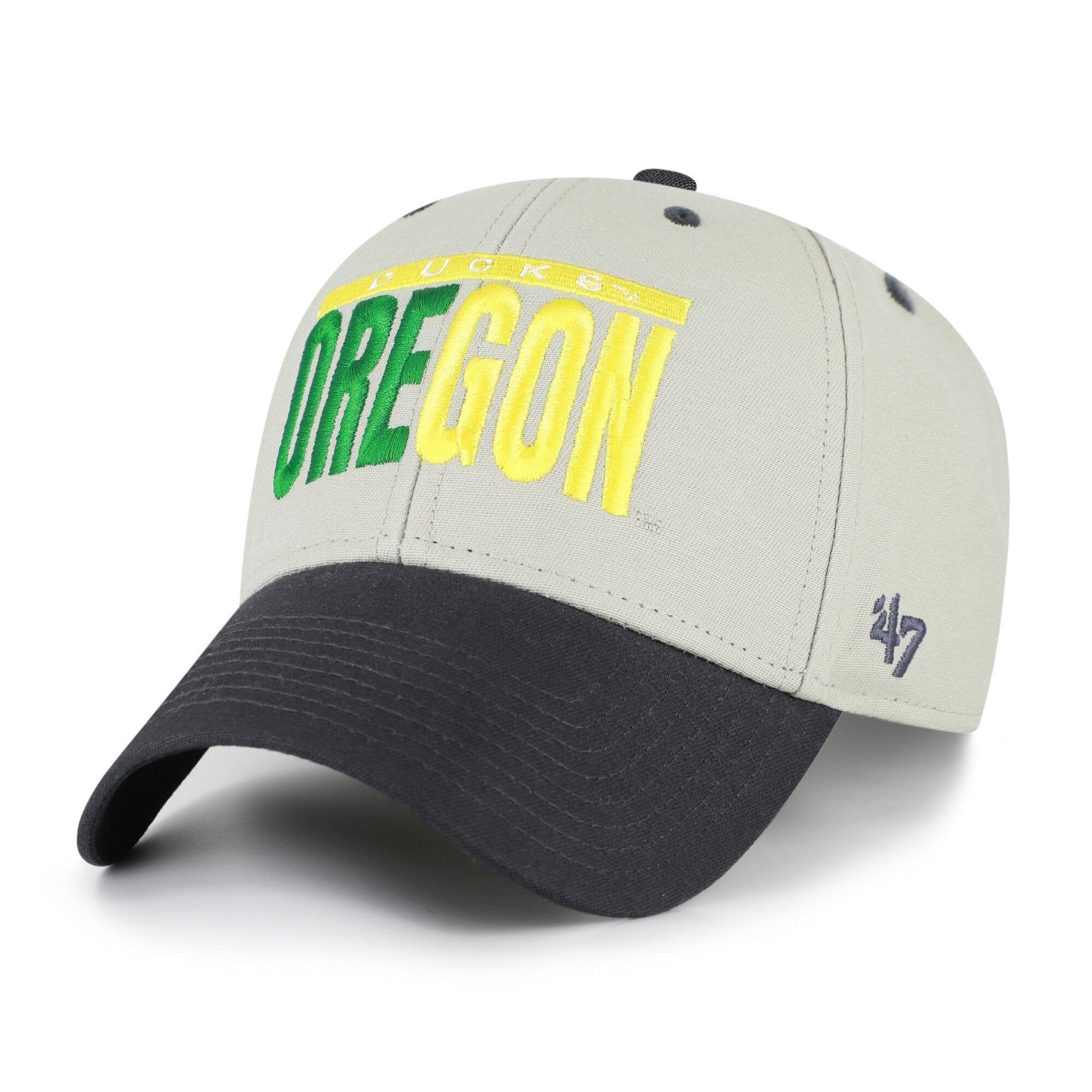 Unisex '47 Gray/Black Oregon Ducks Half Block Text MVP Adjustable Hat