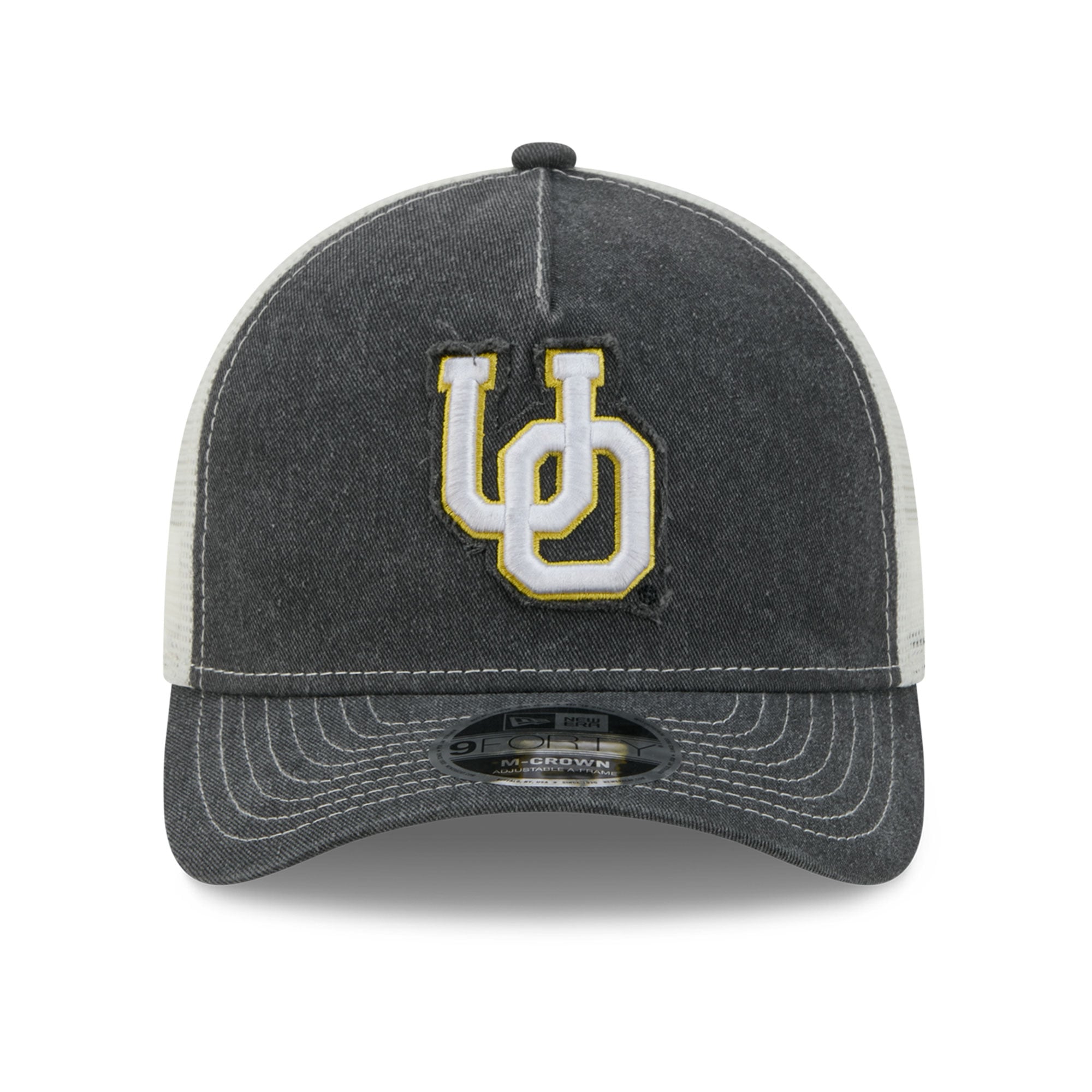 Casquette trucker unisexe New Era Green Oregon Ducks Faded A-Frame 9FORTY ajustable