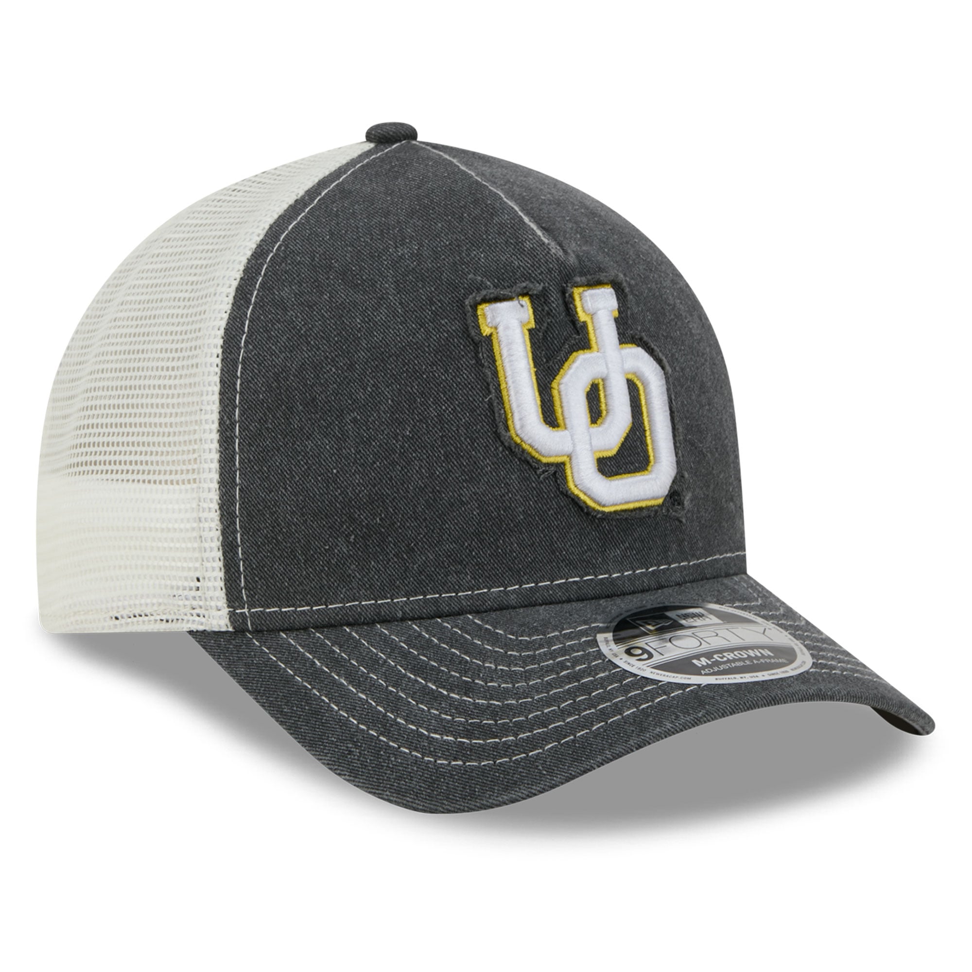 Casquette trucker unisexe New Era Green Oregon Ducks Faded A-Frame 9FORTY ajustable