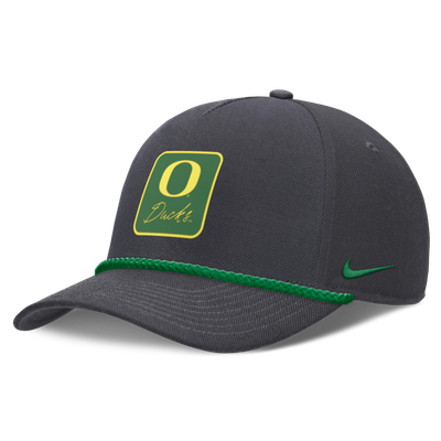 Casquette unisexe Nike Oregon Ducks à inscription manuscrite et taille ajustable - Anthracite