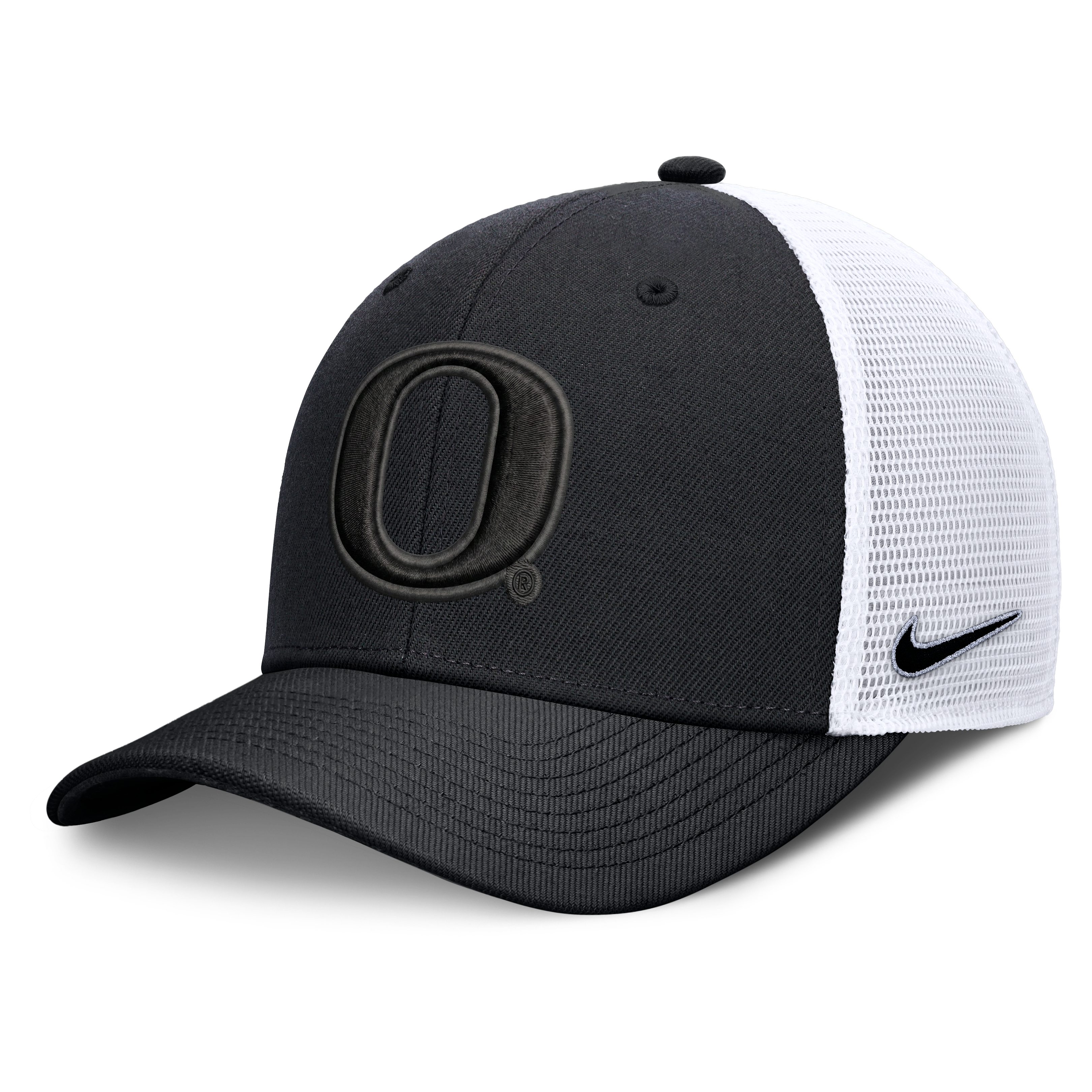 Casquette trucker unisexe Nike Oregon Ducks noire ton sur ton Dri-FIT Rise ajustable
