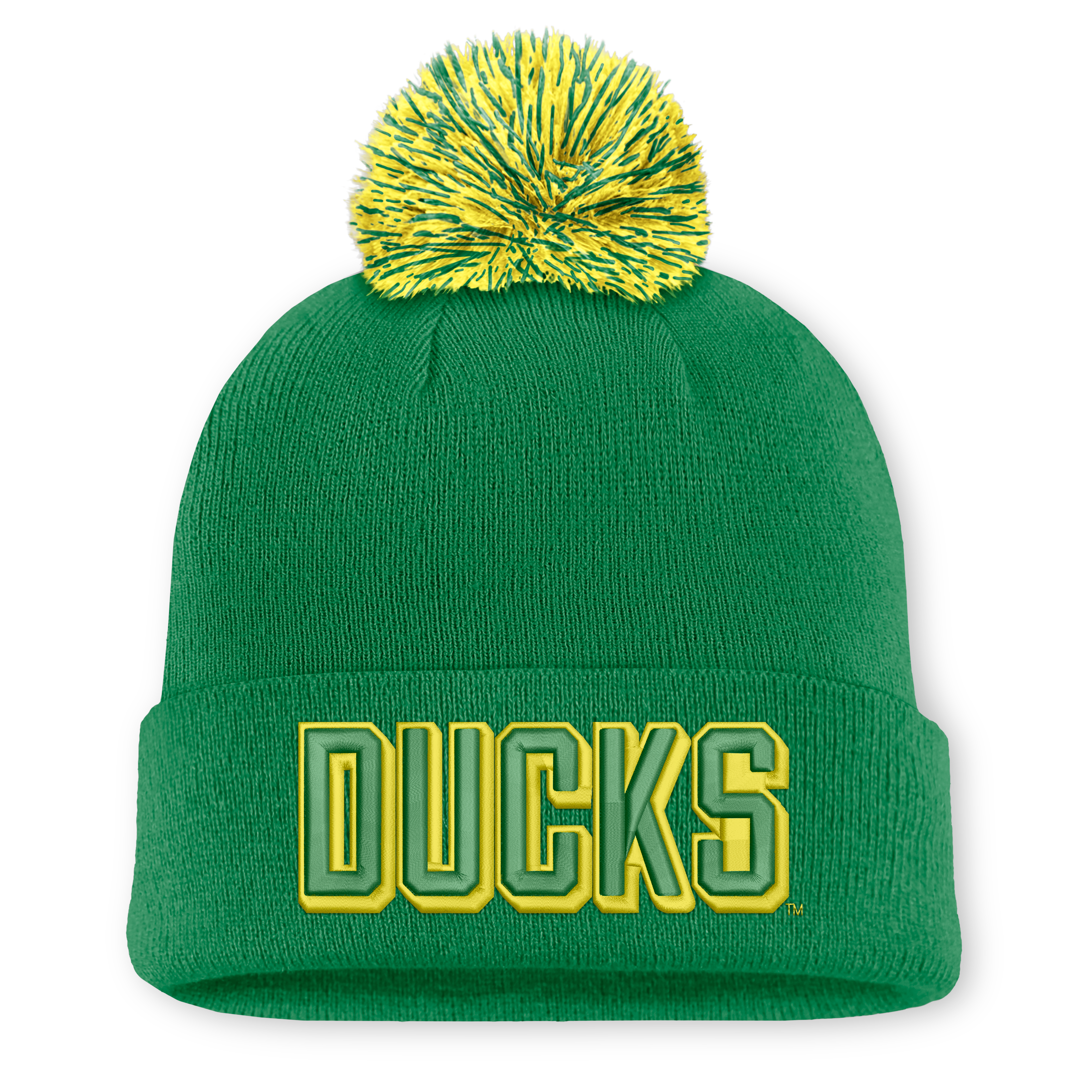 Bonnet unisexe Nike vert Oregon Ducks avec pompon