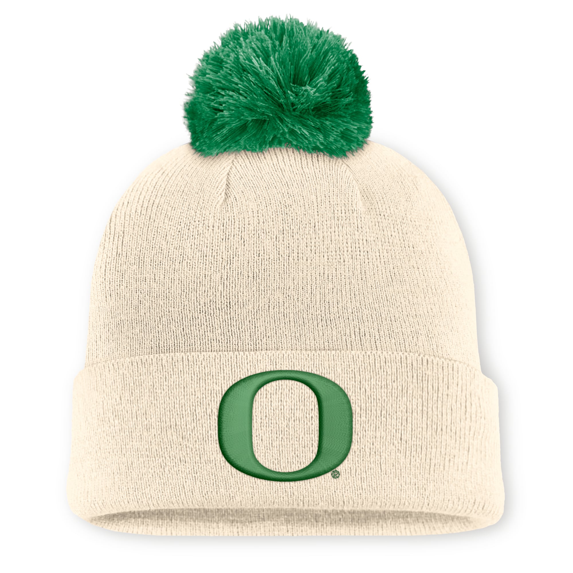 Bonnet unisexe Nike Natural Oregon Ducks Campus Prep Script à revers et pompon
