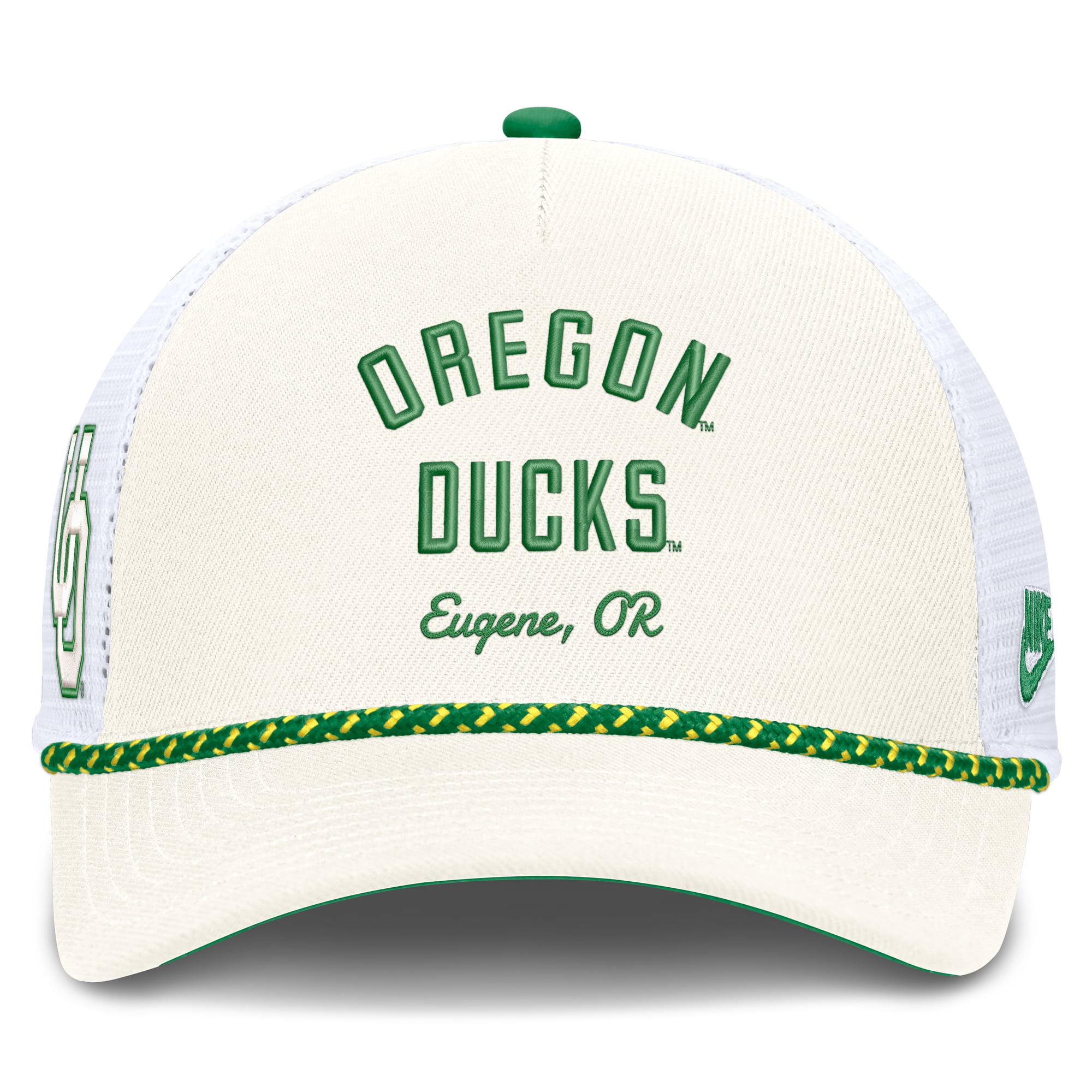 Unisex Nike White Oregon Ducks Mascot Rope Trucker Adjustable Hat