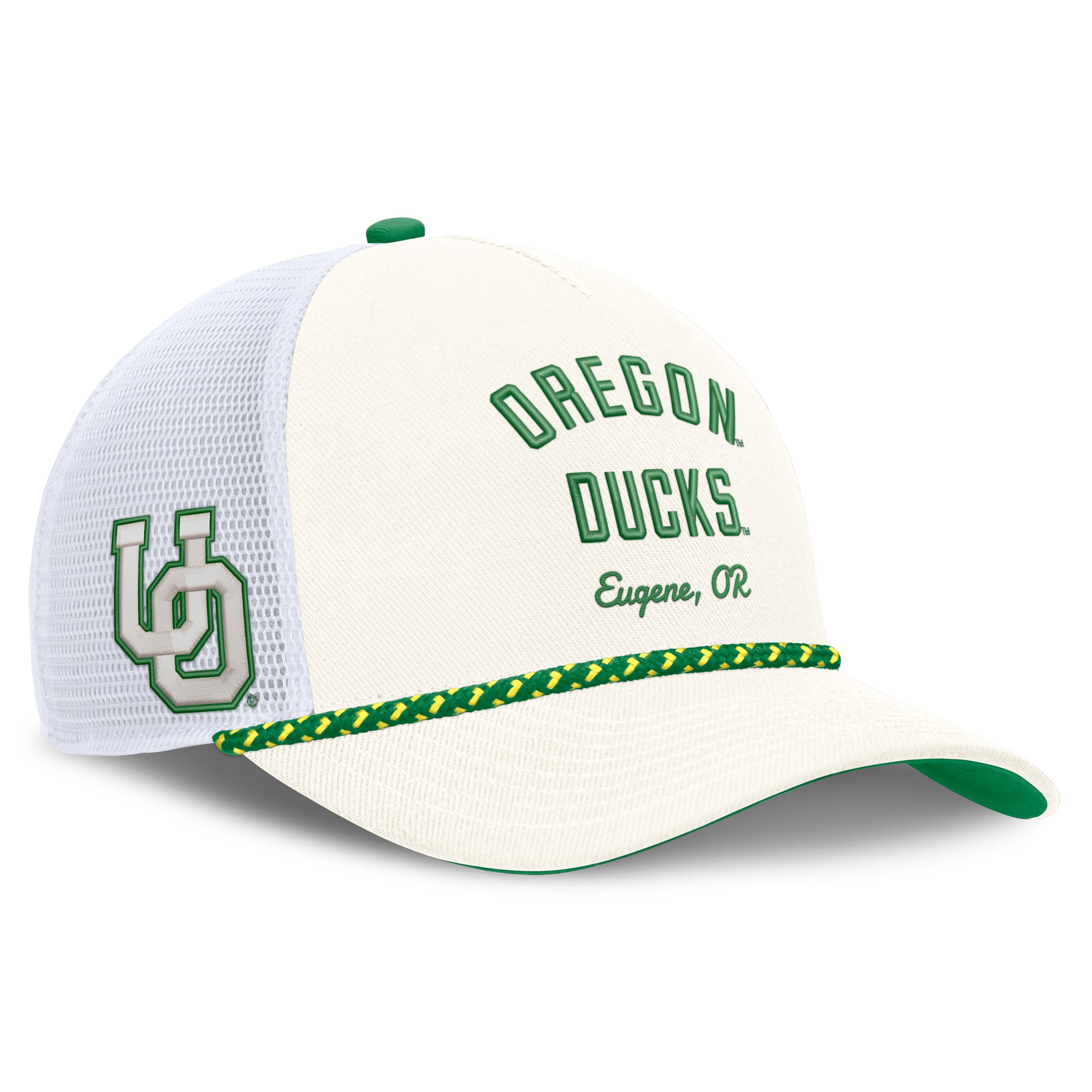 Unisex Nike White Oregon Ducks Mascot Rope Trucker Adjustable Hat