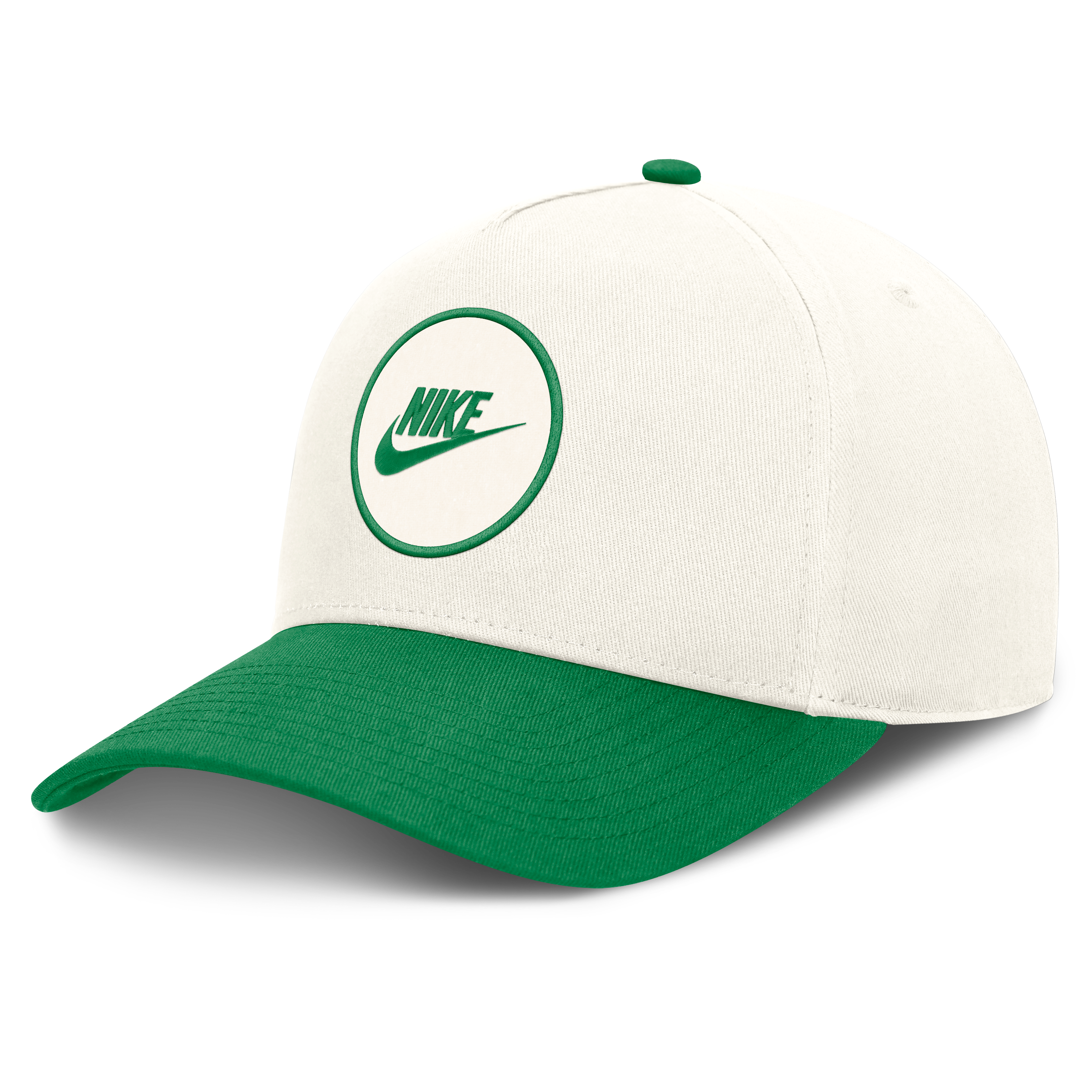 Casquette unisexe Nike blanche/verte Oregon Ducks Rise avec logo latéral en A et technologie Dri-FIT ajustable