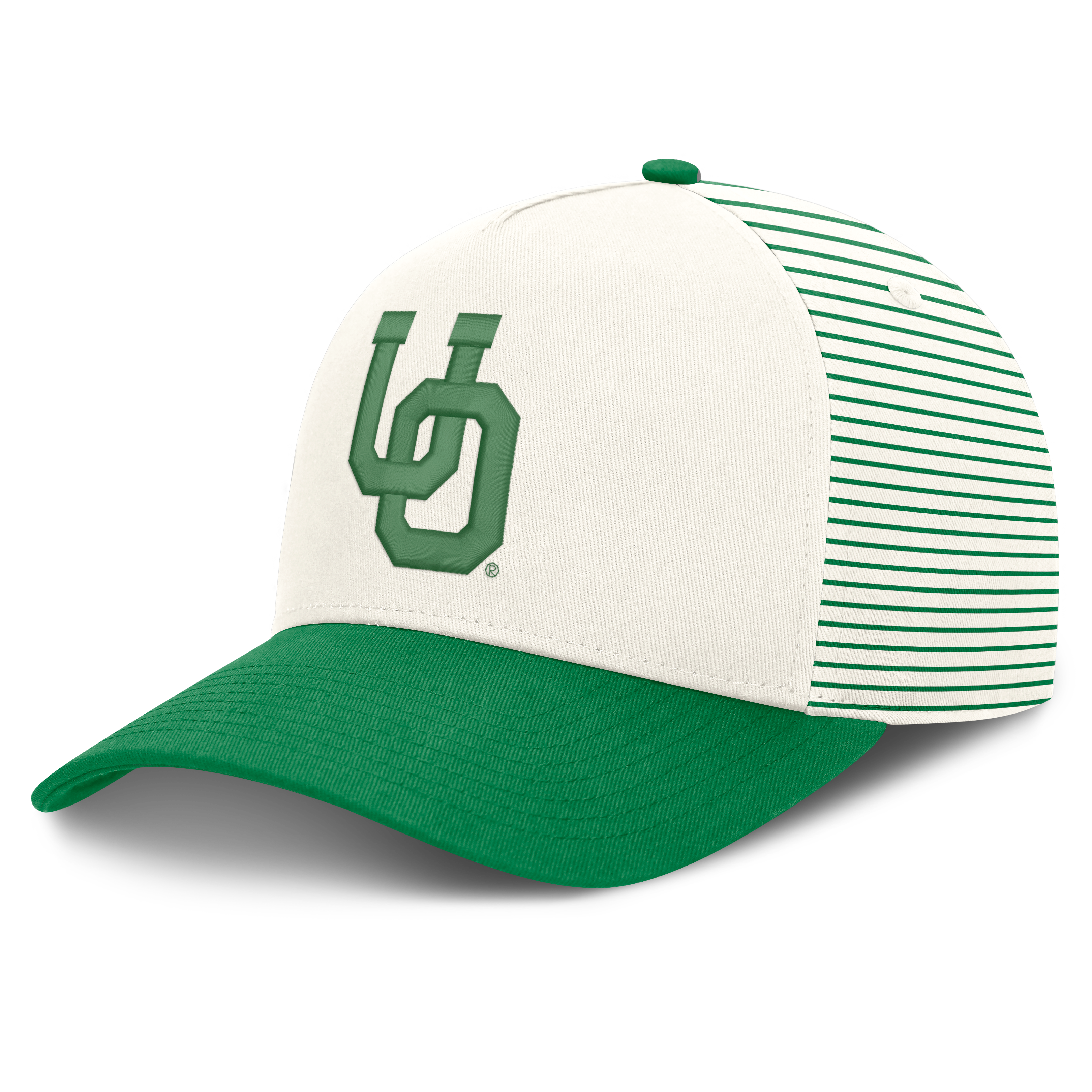 Casquette unisexe Nike Vault rayée blanche et verte Oregon Ducks, taille A, Dri-FIT ajustable