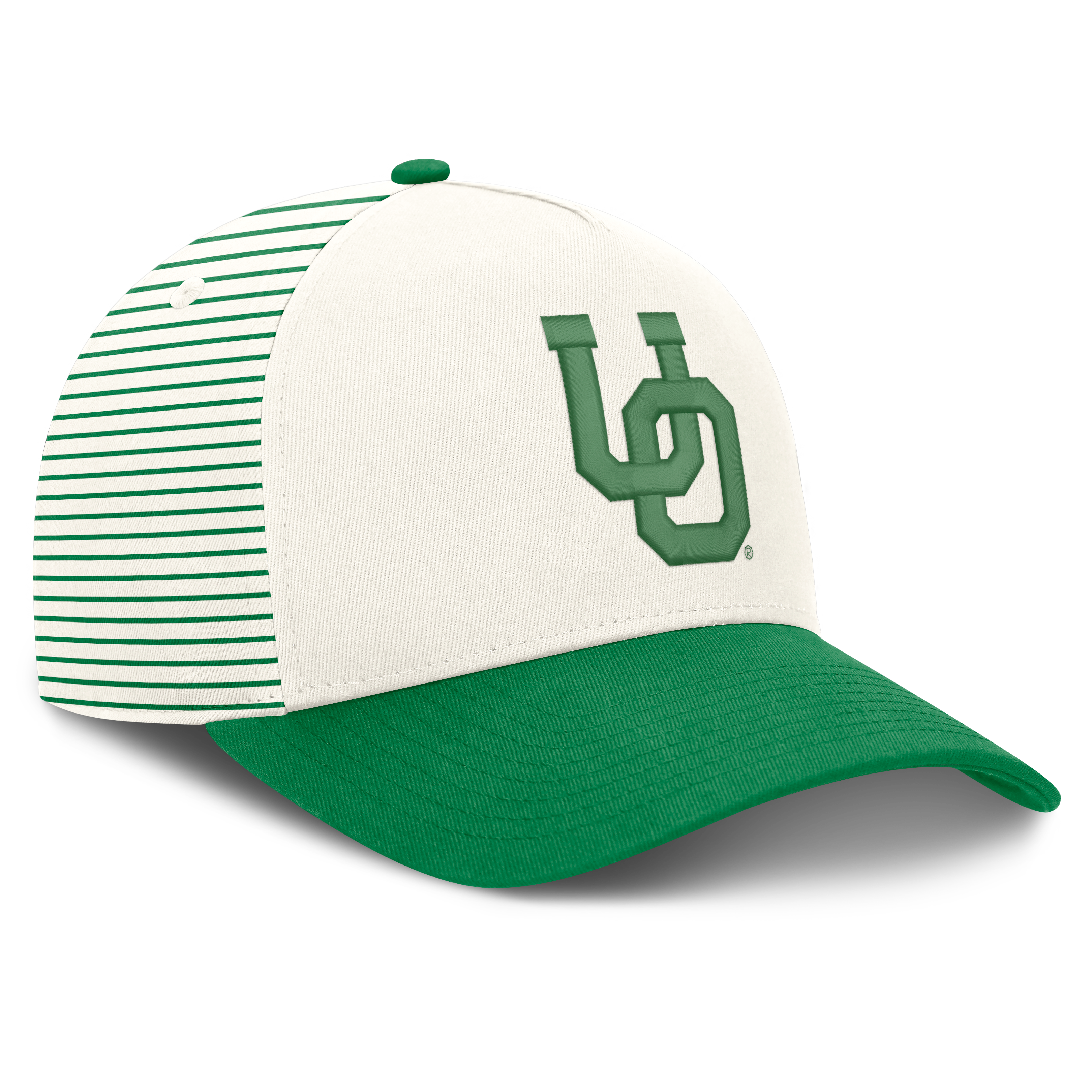 Casquette unisexe Nike Vault rayée blanche et verte Oregon Ducks, taille A, Dri-FIT ajustable