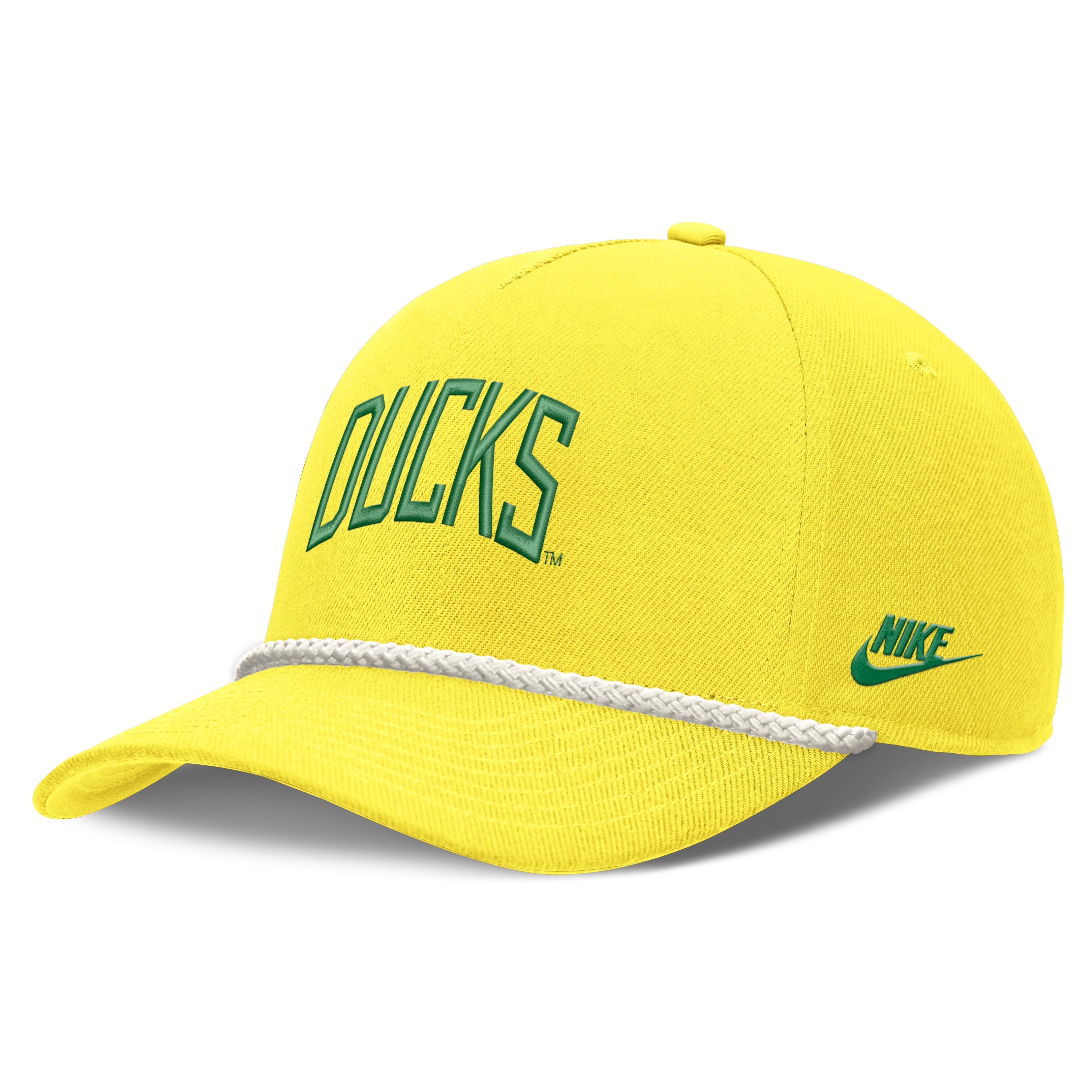 Casquette unisexe Nike jaune Oregon Ducks à lettres et taille ajustable