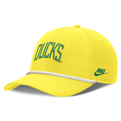 Casquette unisexe Nike Oregon Ducks à lettres et taille ajustable - Jaune