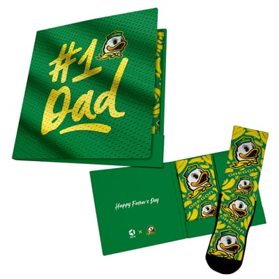  Oregon Ducks Rock Em Unisex #1 Dad Gift Card Socks - Green