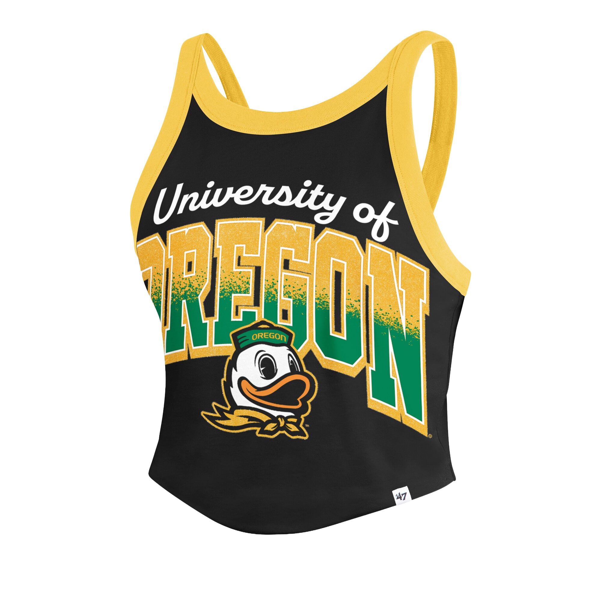 Women's '47 Black Oregon Ducks Shimmer Shadow Sporty Tank Top