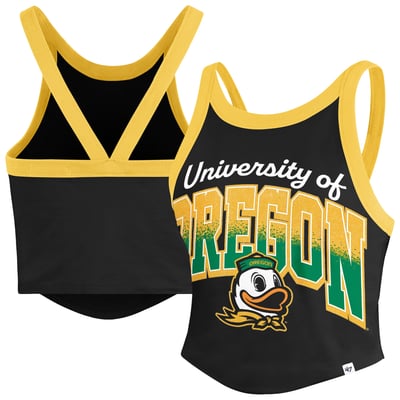 Oregon Ducks '47 Women's Shimmer Shadow Sporty Tank Top - Black