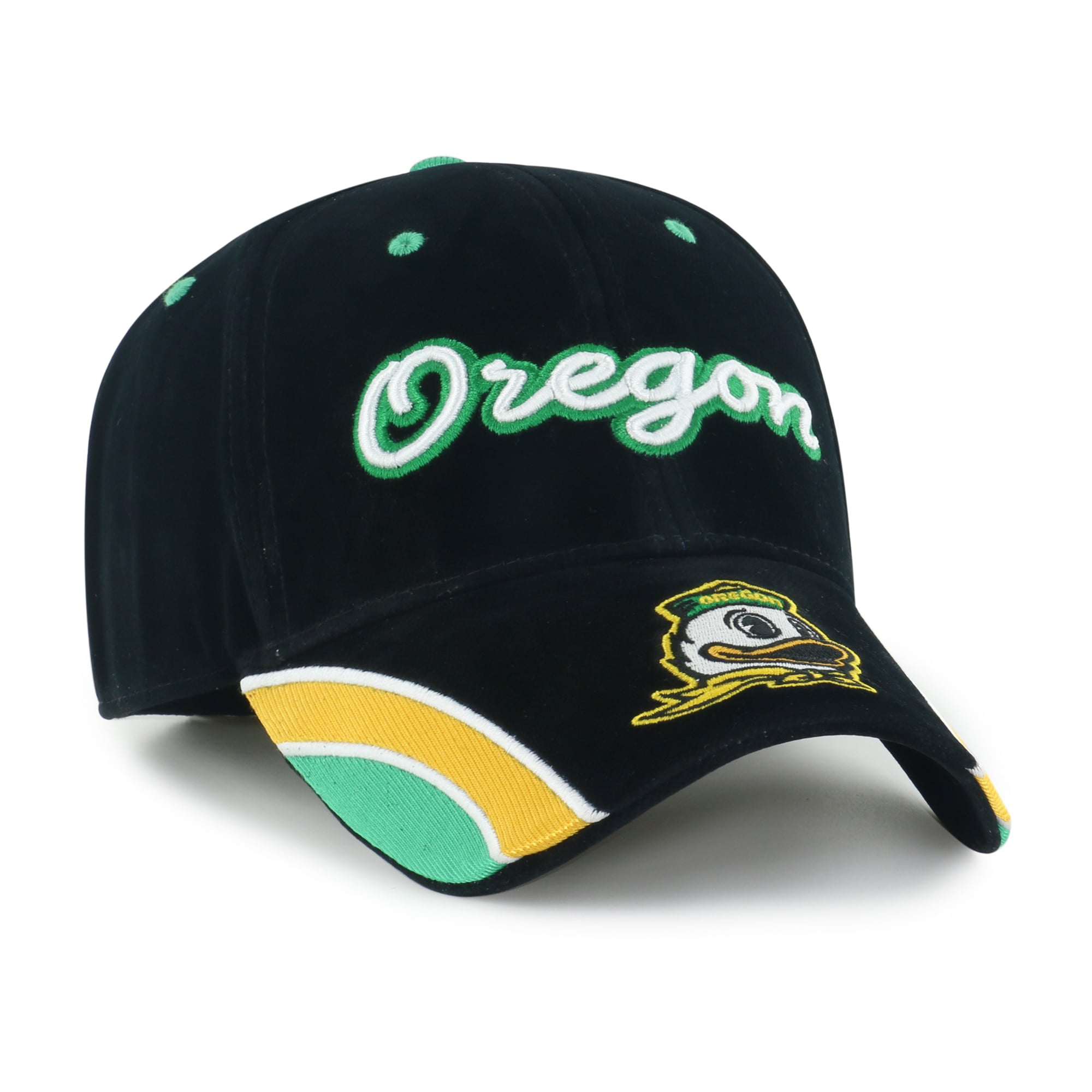 Women's '47 Black Oregon Ducks Velvet Denim Script MVP Adjustable Hat