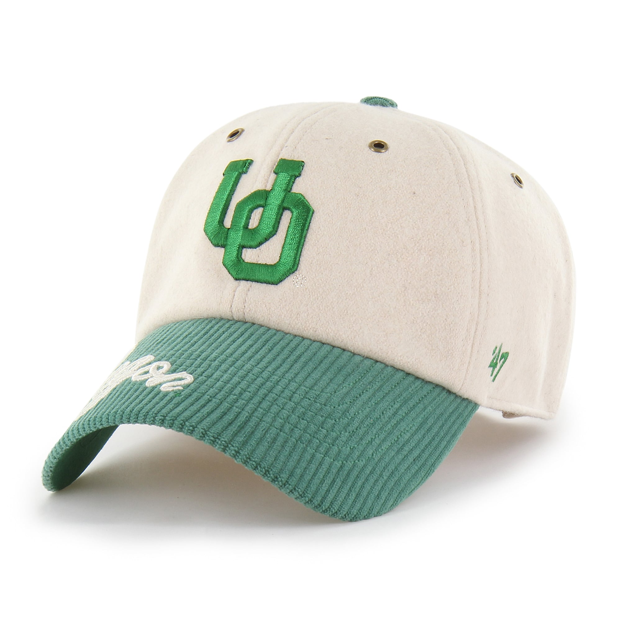 Women's '47 Cream/Green Oregon Ducks Rope Script Clean Up Adjustable Hat