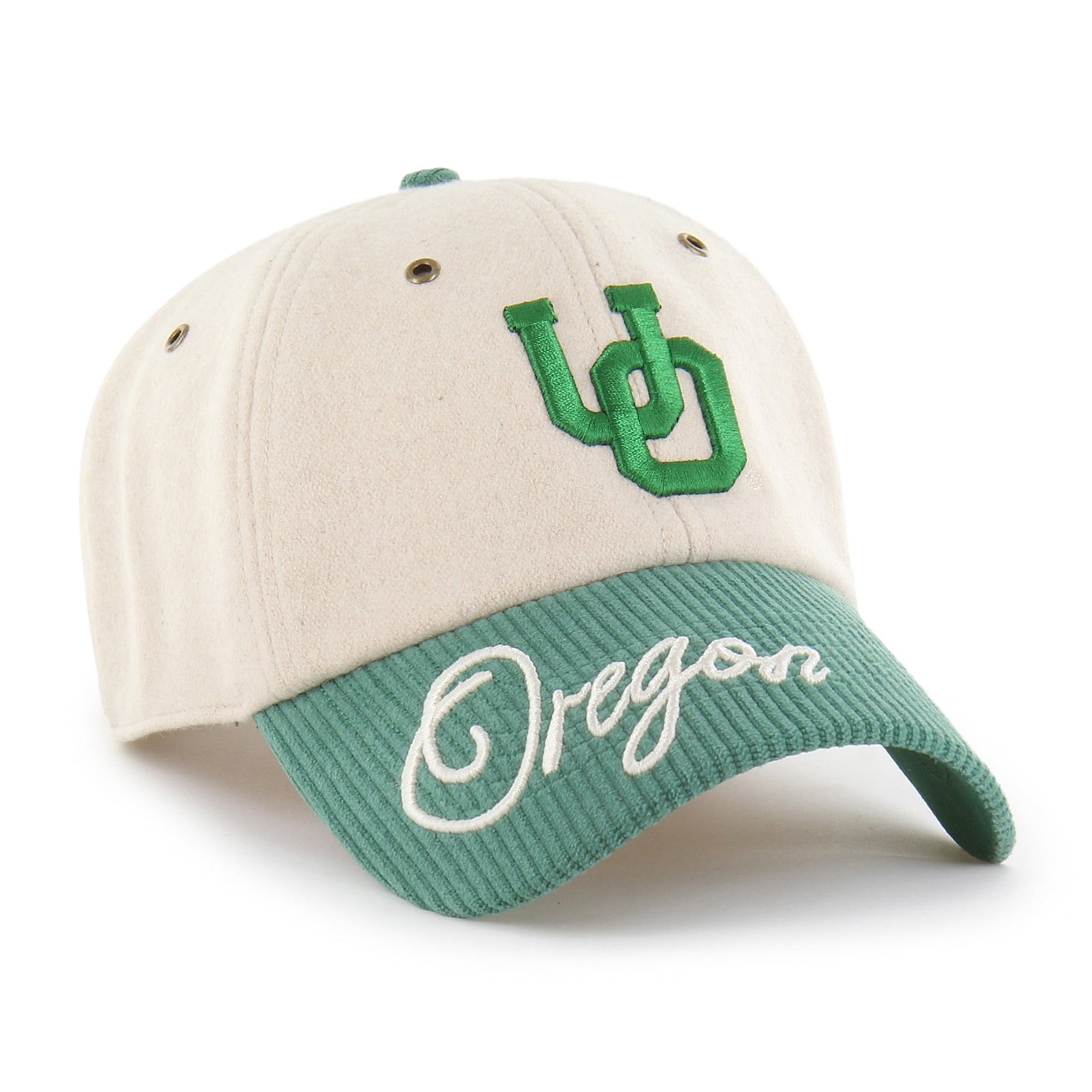 Women's '47 Cream/Green Oregon Ducks Rope Script Clean Up Adjustable Hat