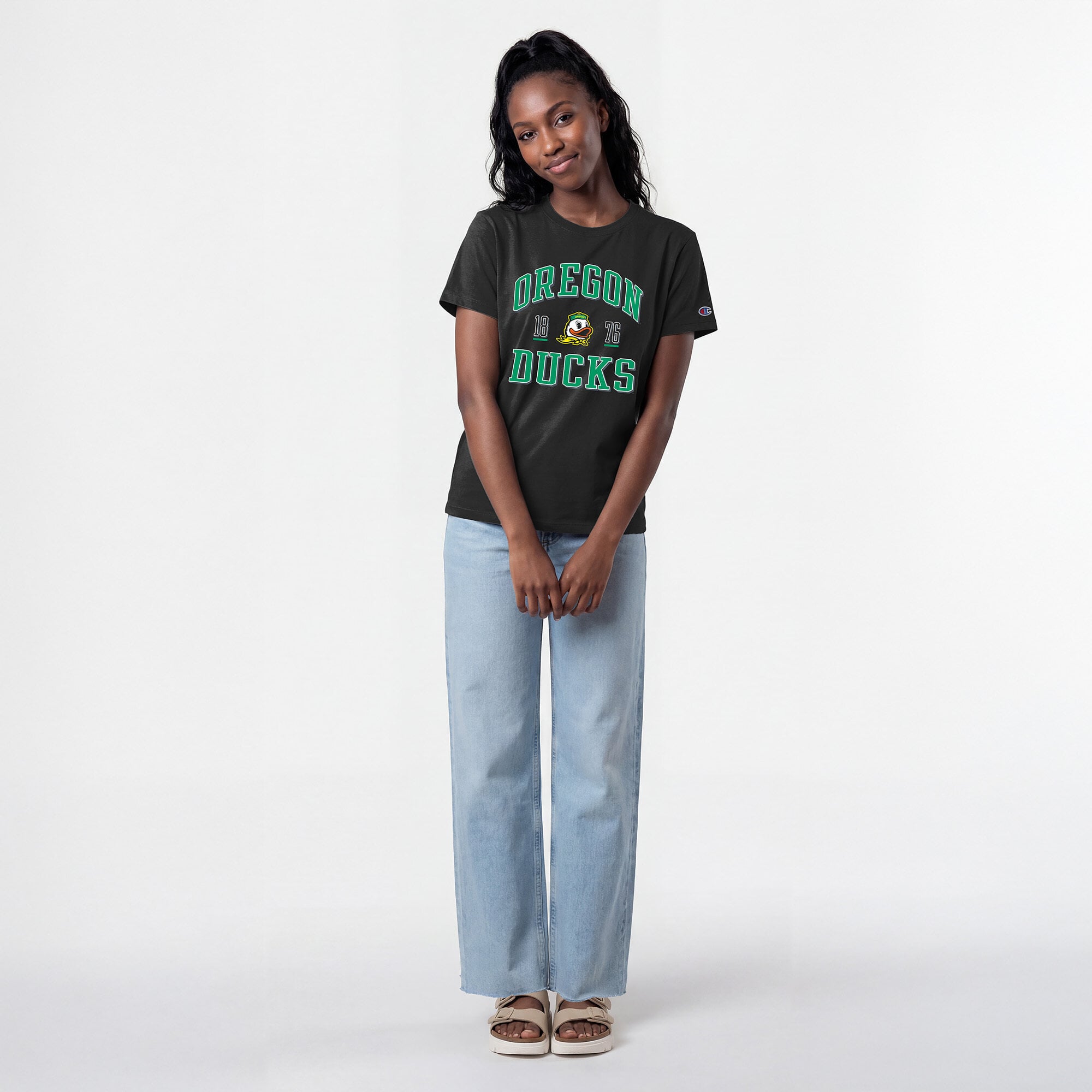 Women's Champion Black Oregon Ducks Lifestyle T-Shirt
