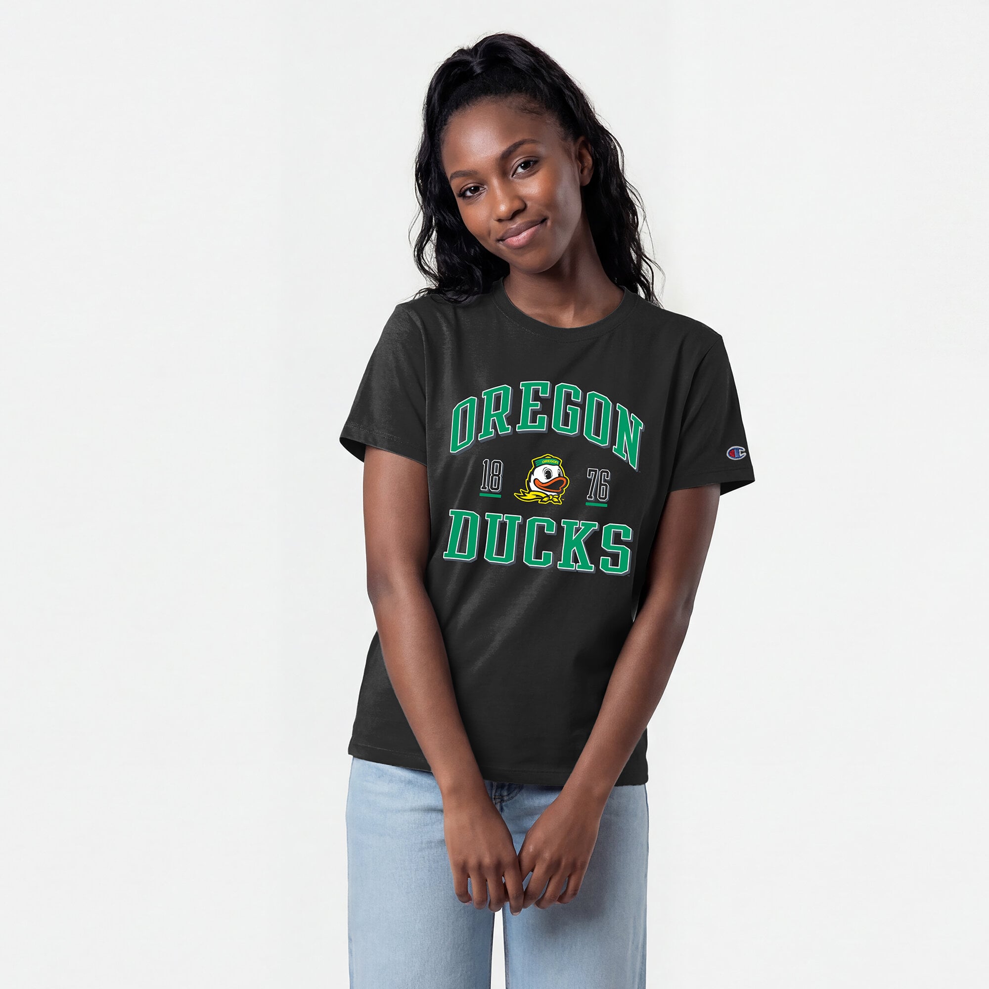 Women's Champion Black Oregon Ducks Lifestyle T-Shirt