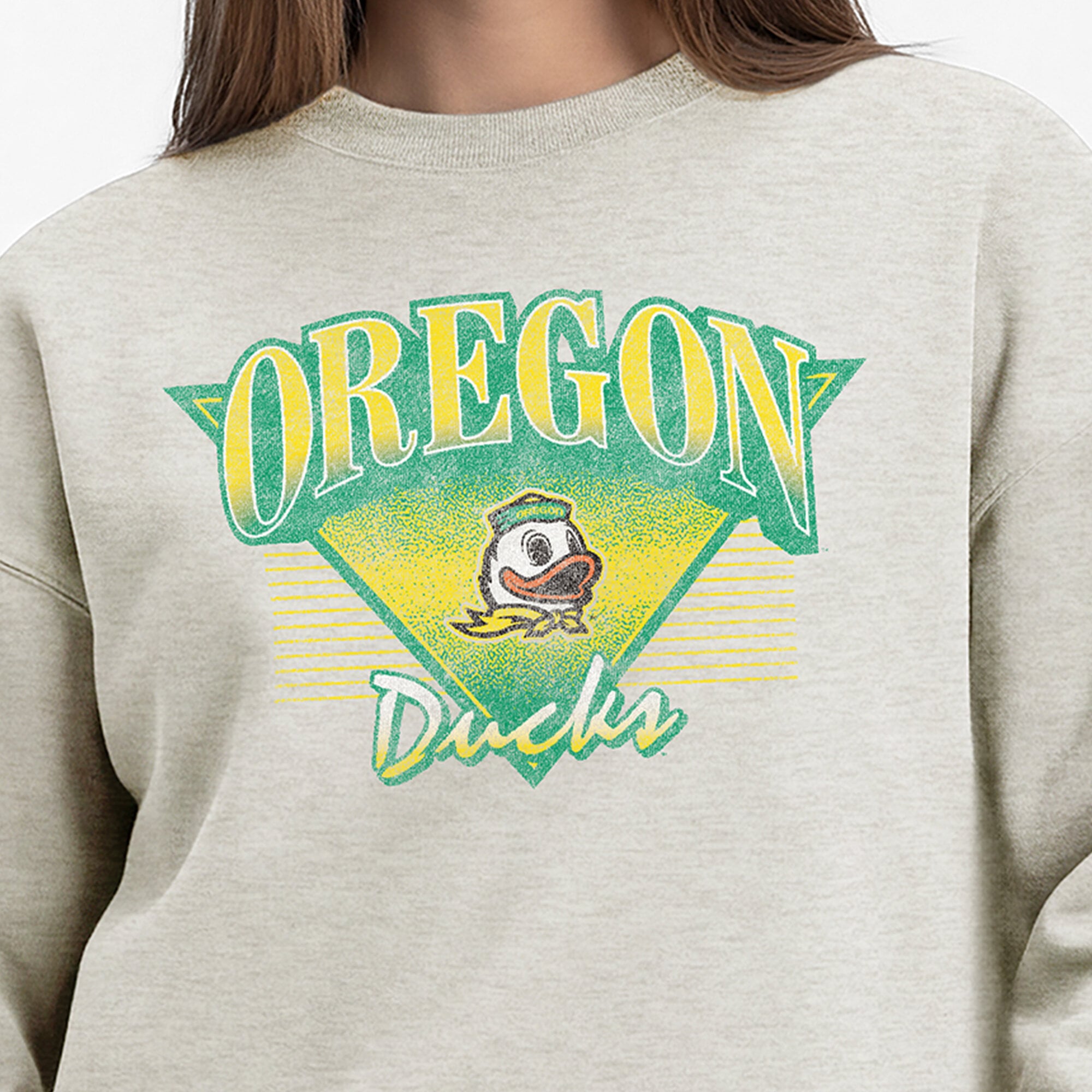 Women's Champion  Oatmeal Oregon Ducks All-Star Weave Sweatshirt