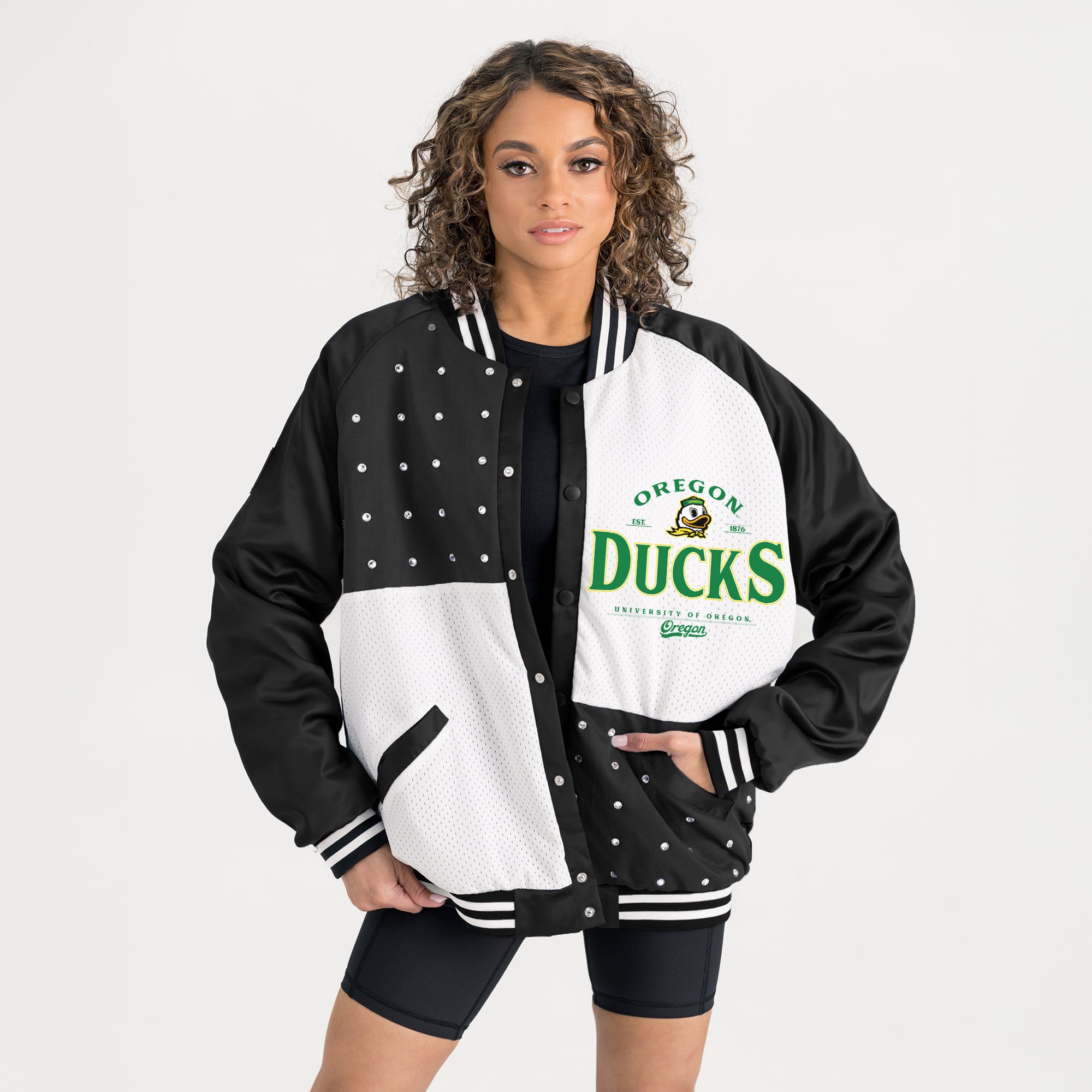 Blouson Bombardier Vintage Starter Oregon Ducks Années 80 - Taille XL - Vert - Football NCAA