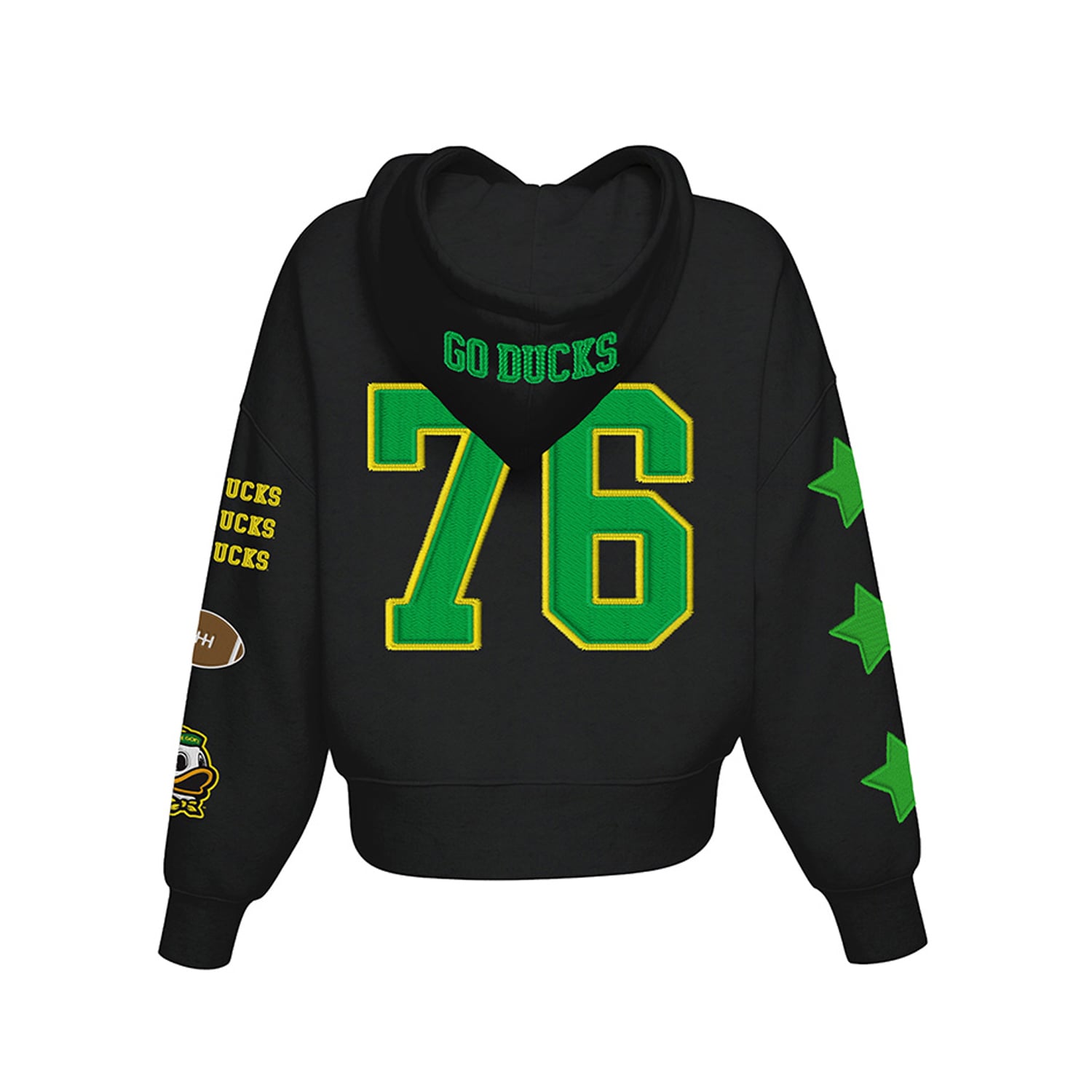 Sweat à capuche court noir Oregon Ducks pour femme de la marque Hype and Vice