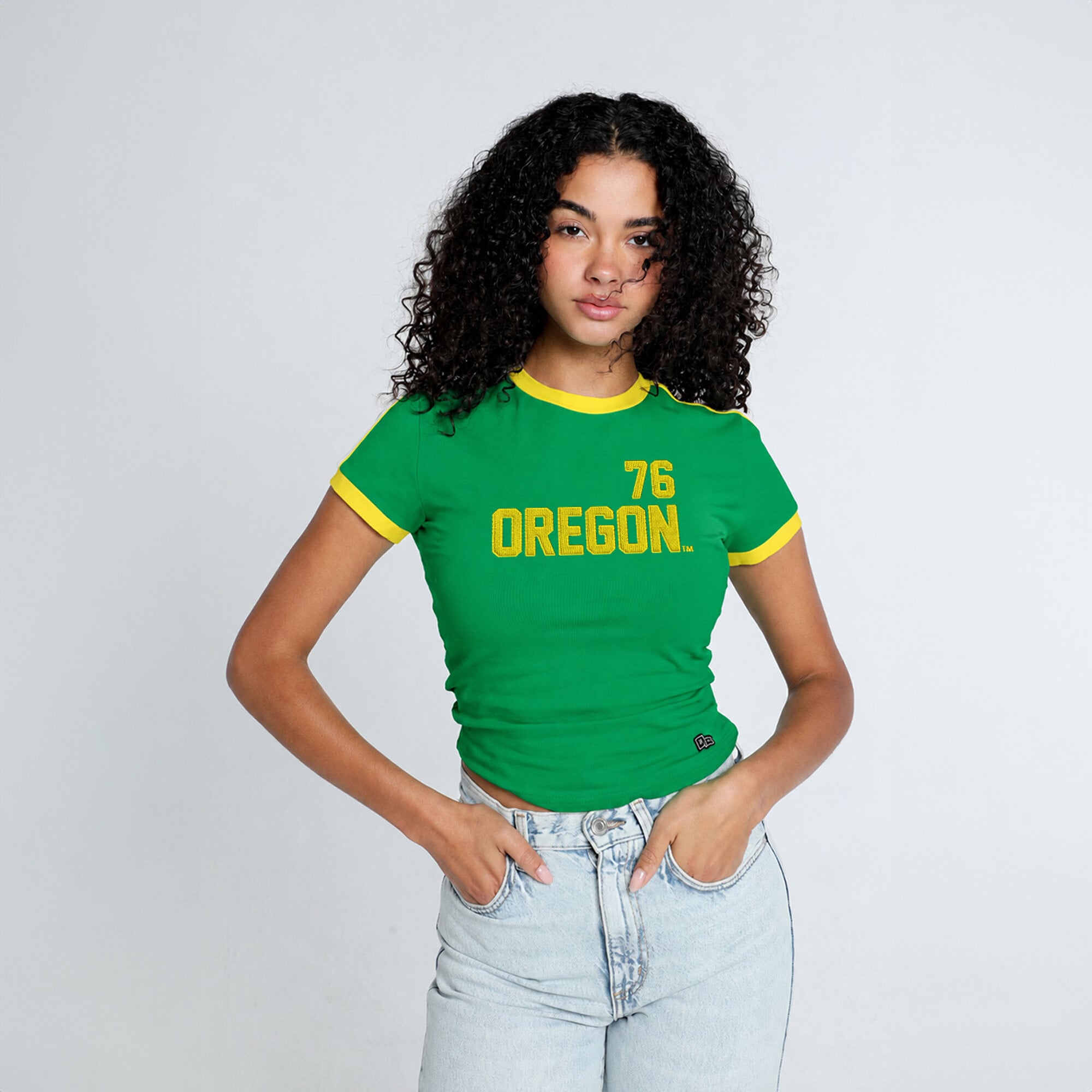 T-shirt bébé gardien de but vert Oregon Ducks la marque Hype and Vice pour femmes