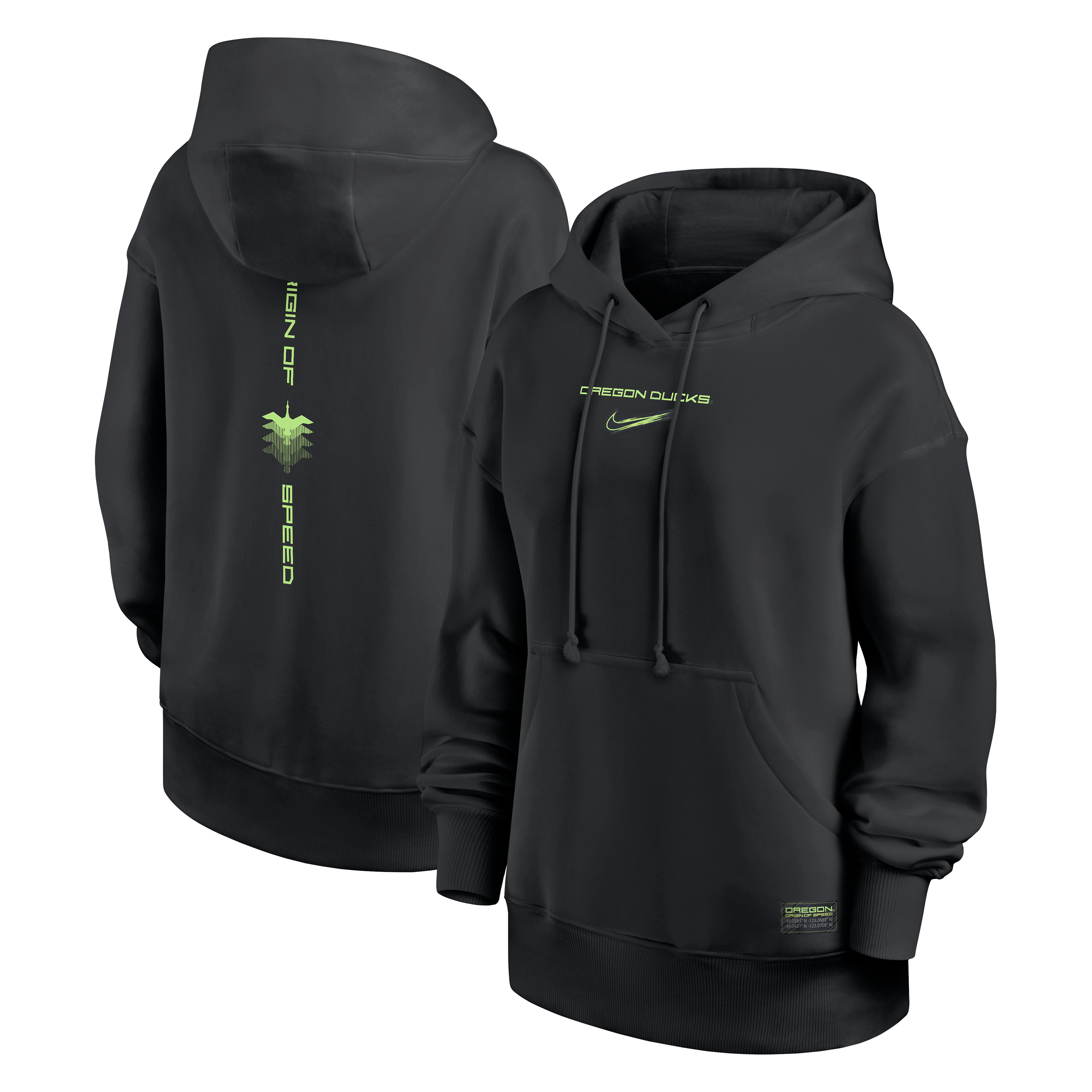 Sweat à capuche surdimensionné Nike Oregon Ducks Origin of Speed ​​Phoenix Legacy pour femme, noir
