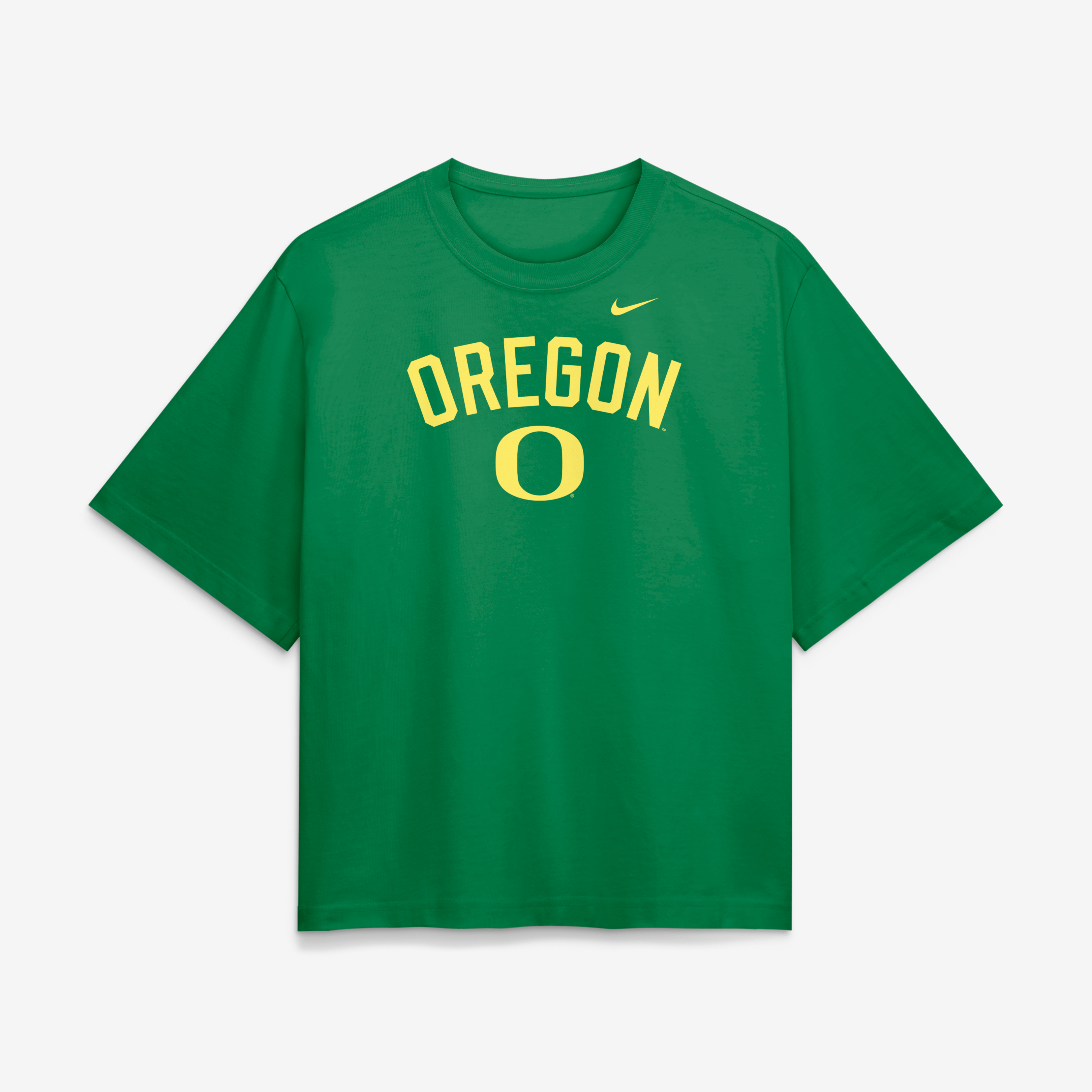 Women's Nike Green Oregon Ducks Arch Logo Boxy T-Shirt