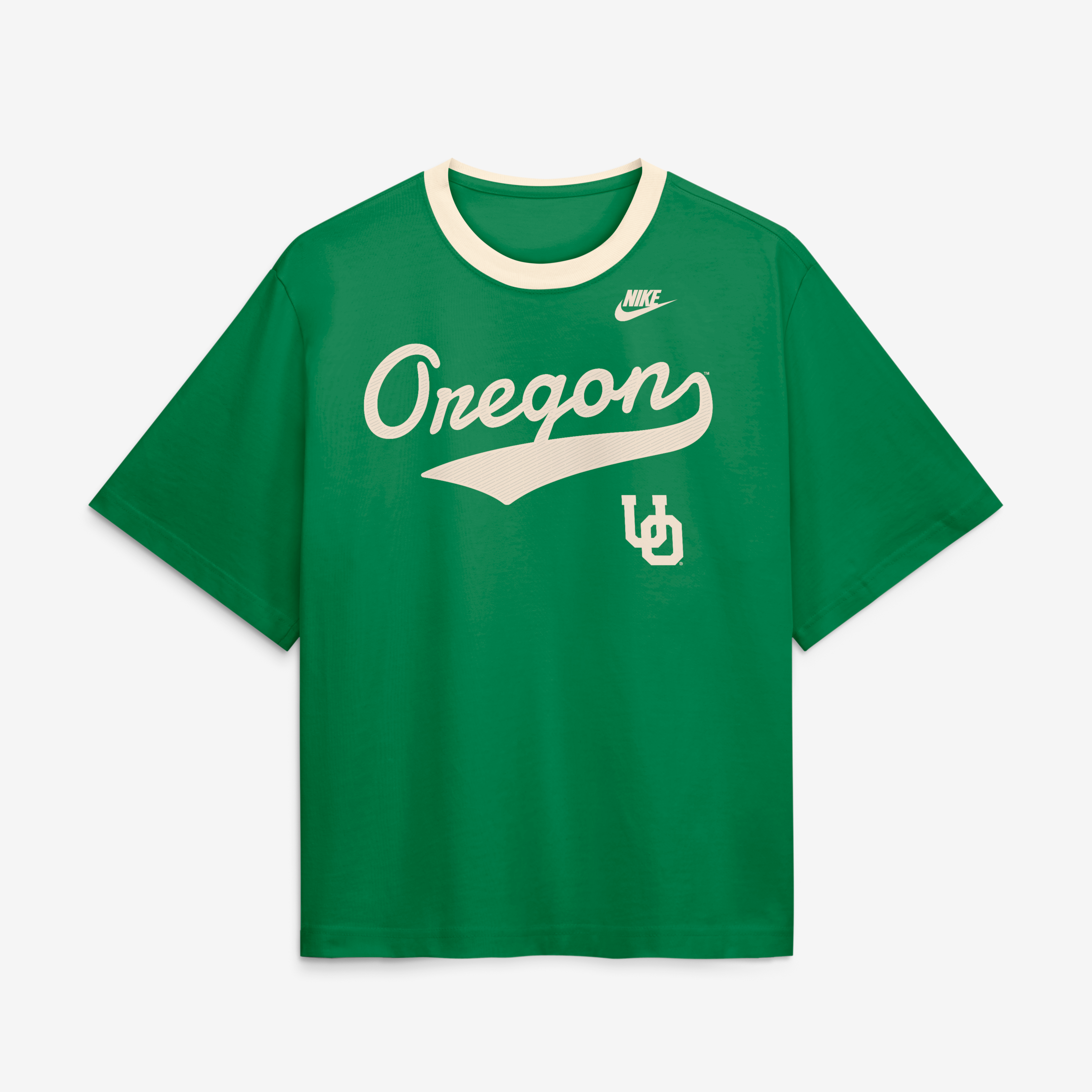 Women's Nike Green Oregon Ducks Legacy Fight Song Boxy T-Shirt