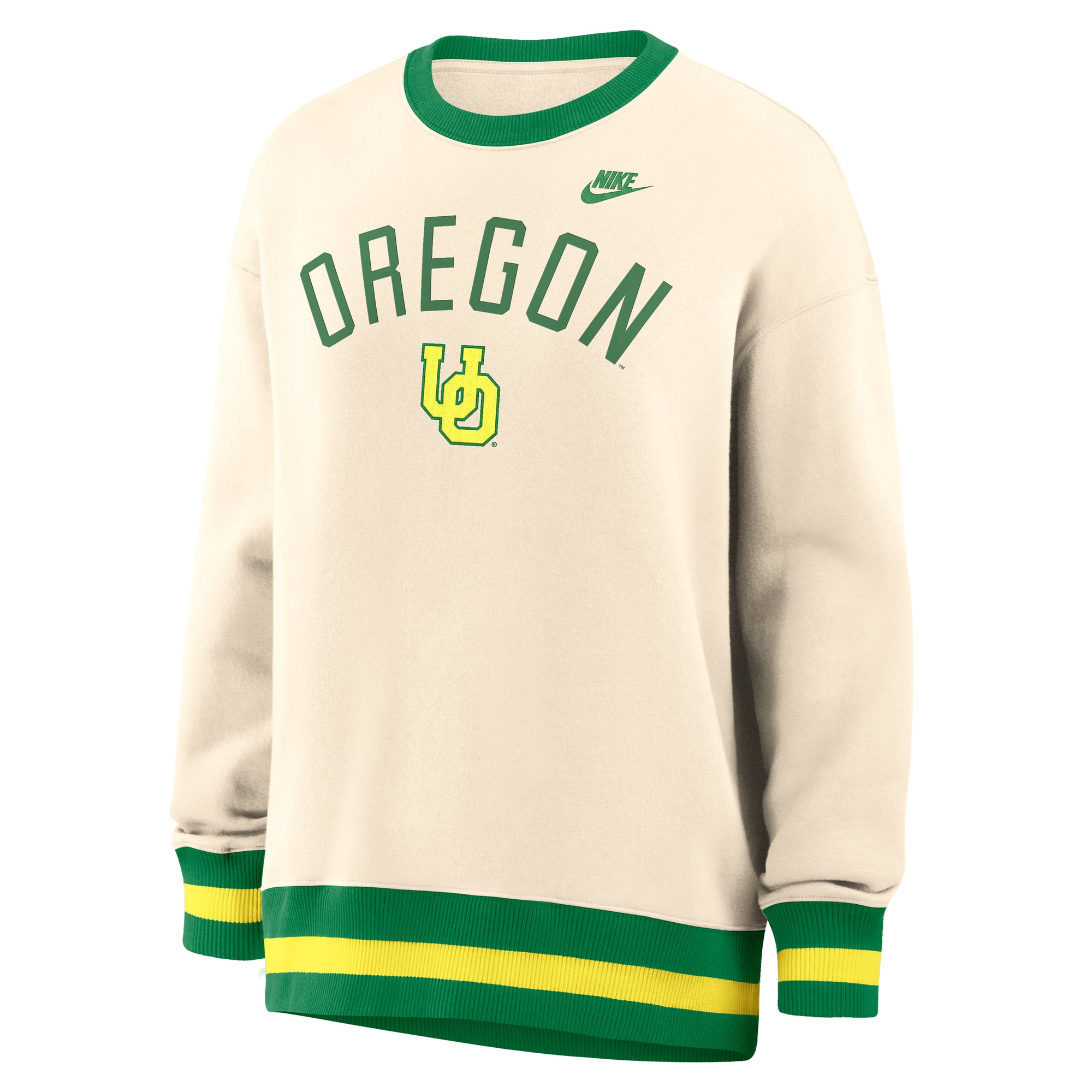 Sweat-shirt Nike Natural Oregon Ducks pour femme, modèle Legacy Arch Phoenix oversize