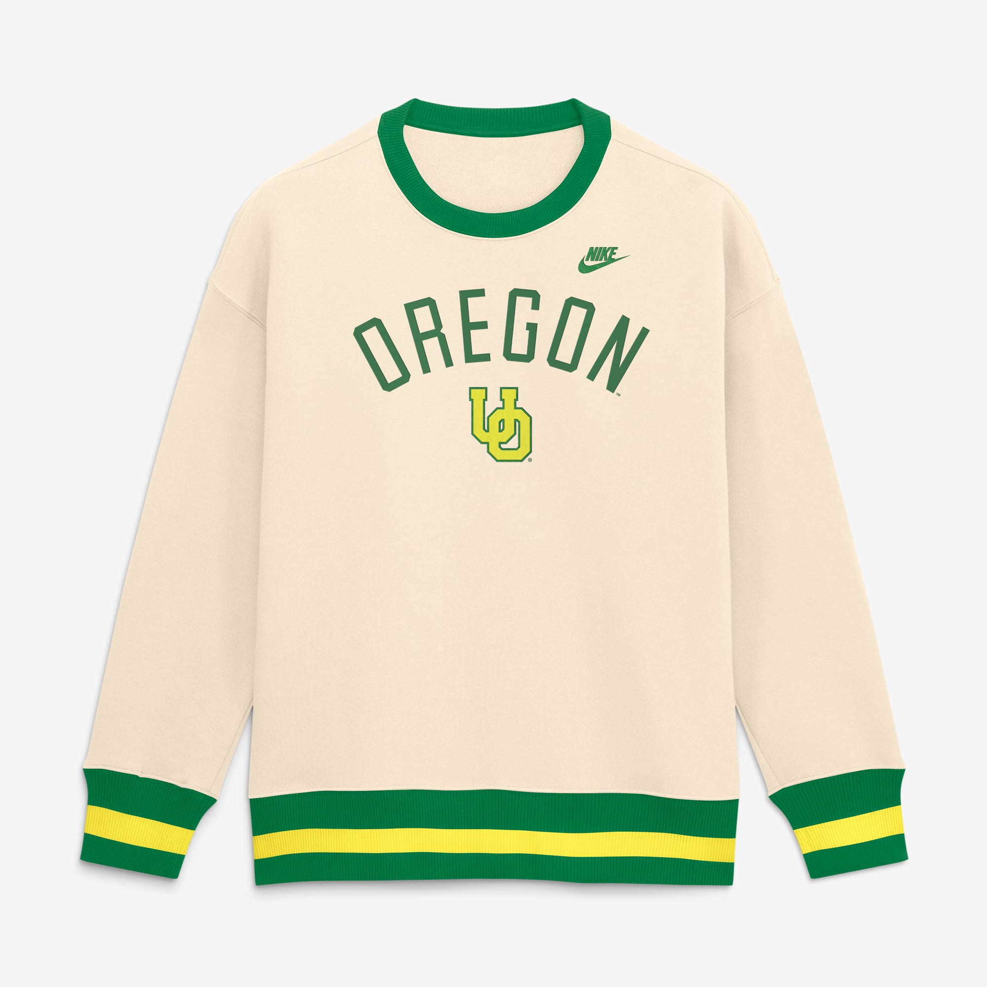 Women's Nike Natural Oregon Ducks Oversized Legacy Arch Phoenix Sweatshirt