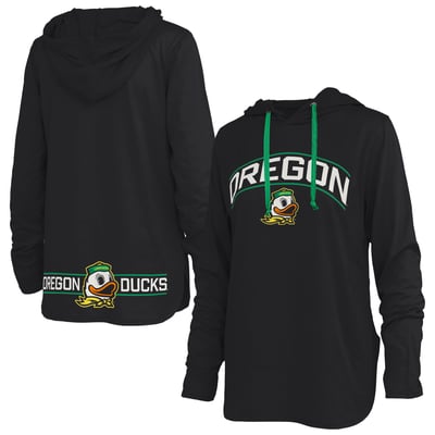 Oregon Ducks Pressbox Women's Allie Long Sleeve Hooded T-Shirt - Black

