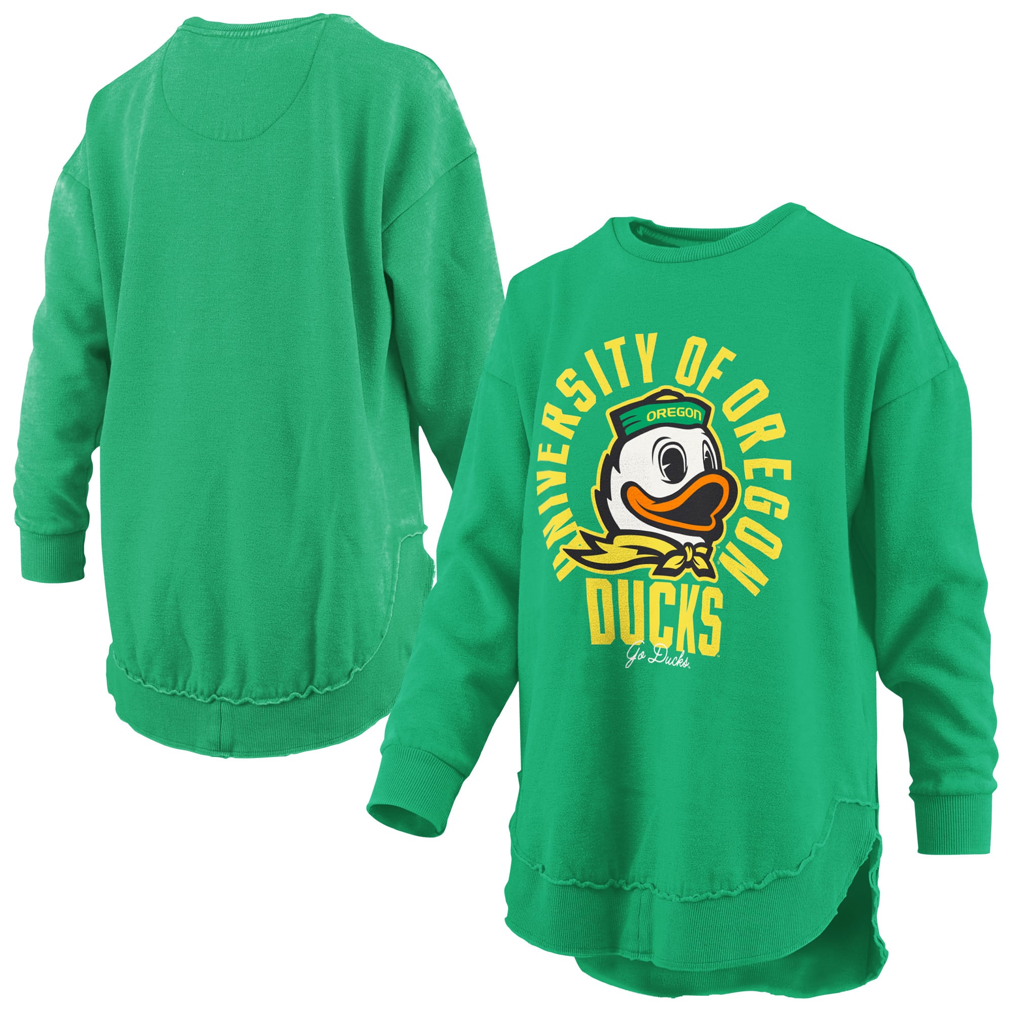 Sweat-shirt à col rond Pressbox Green Oregon Ducks Blitz pour femme