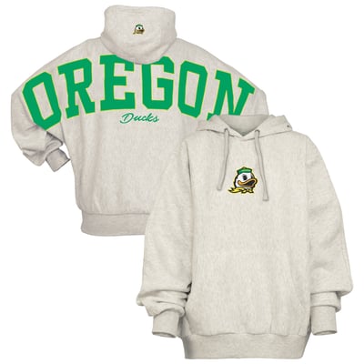 Oregon Ducks Pressbox Women's Belvedere Oversized Hoodie - Heather Gray