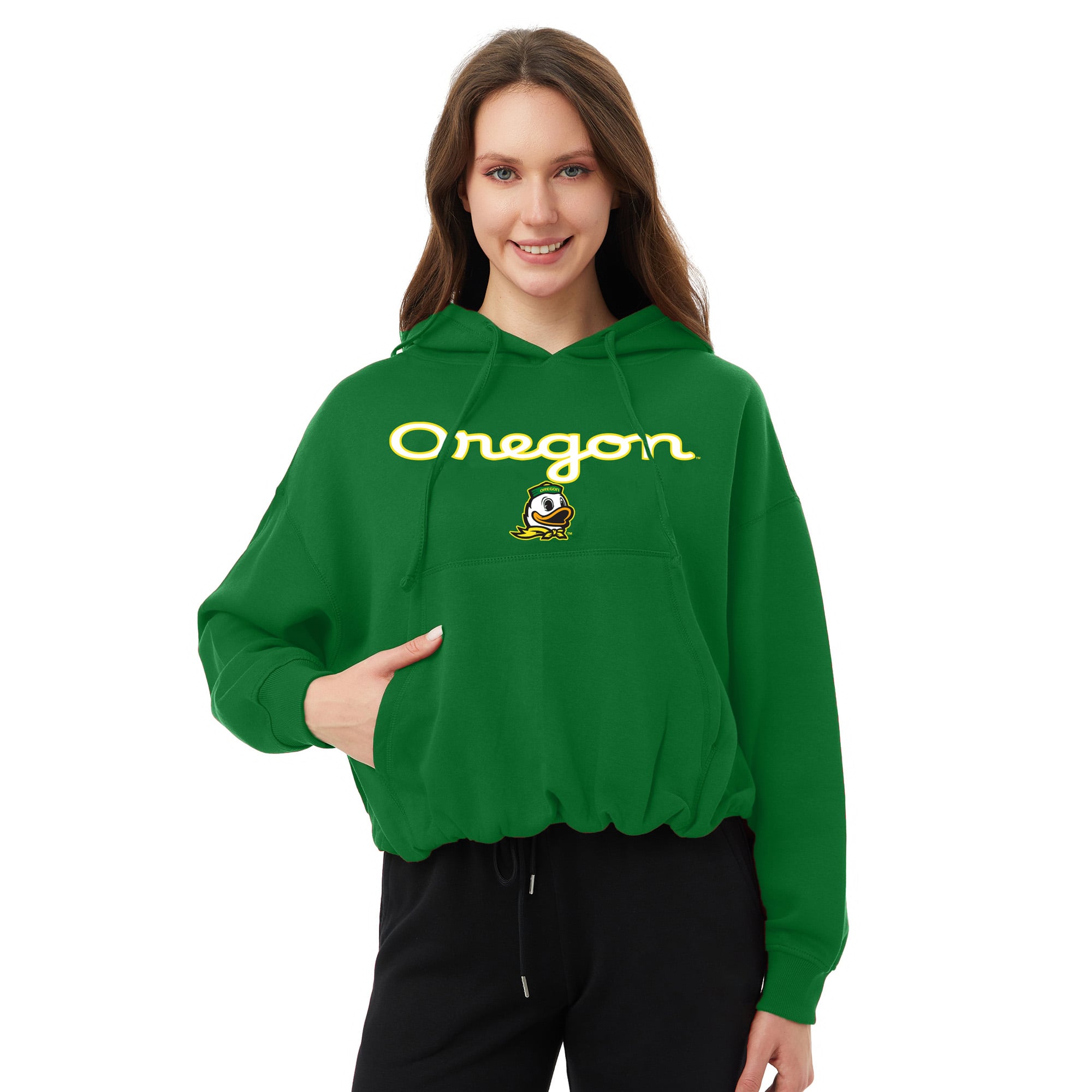 Sweat à capuche grande taille vert Oregon Ducks pour femme