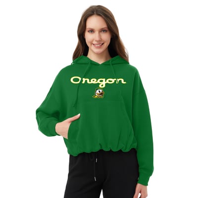  Oregon Ducks Profile Women's  Plus Size Hoodie - Green