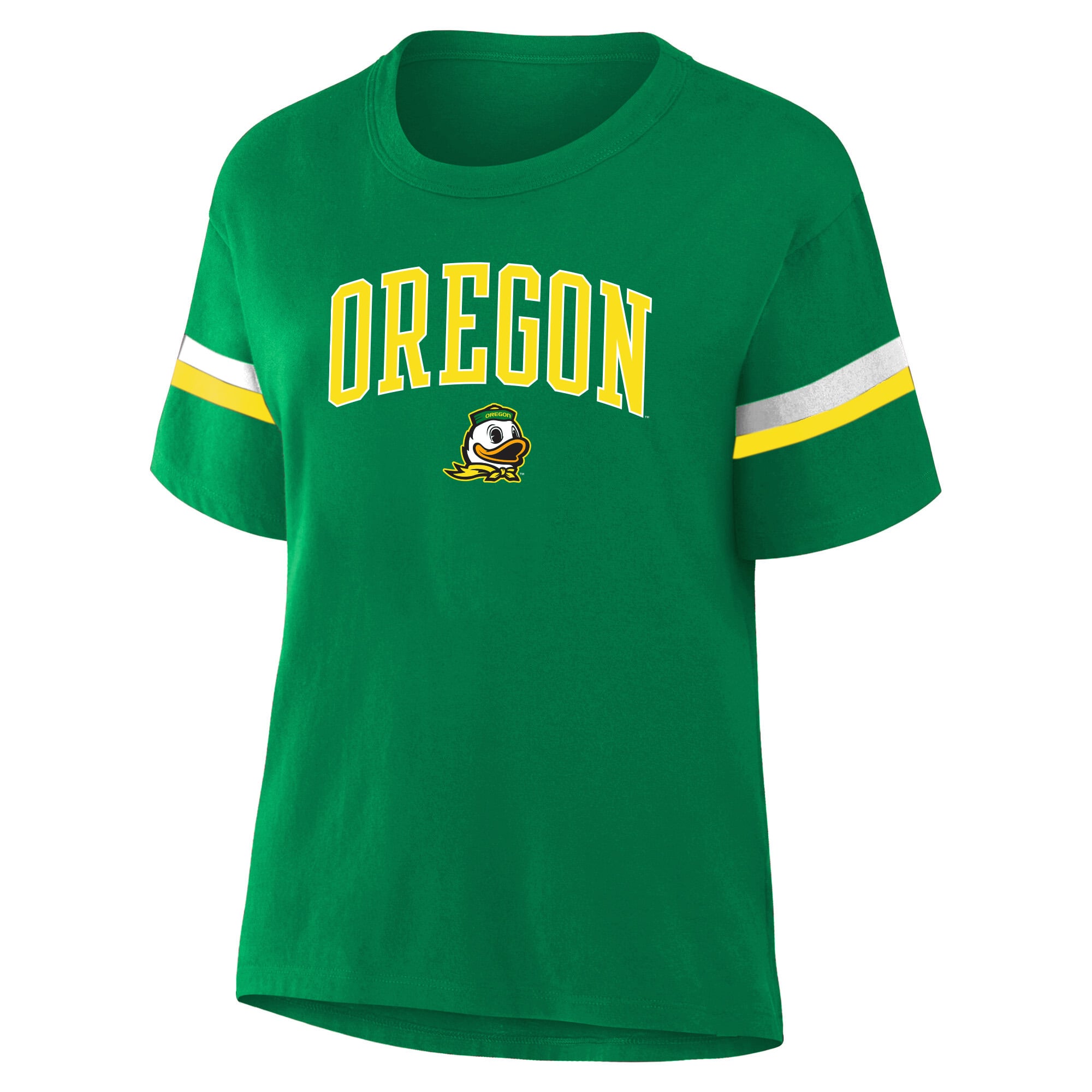 T-shirt rayé vert Oregon Ducks pour femme, grande taille
