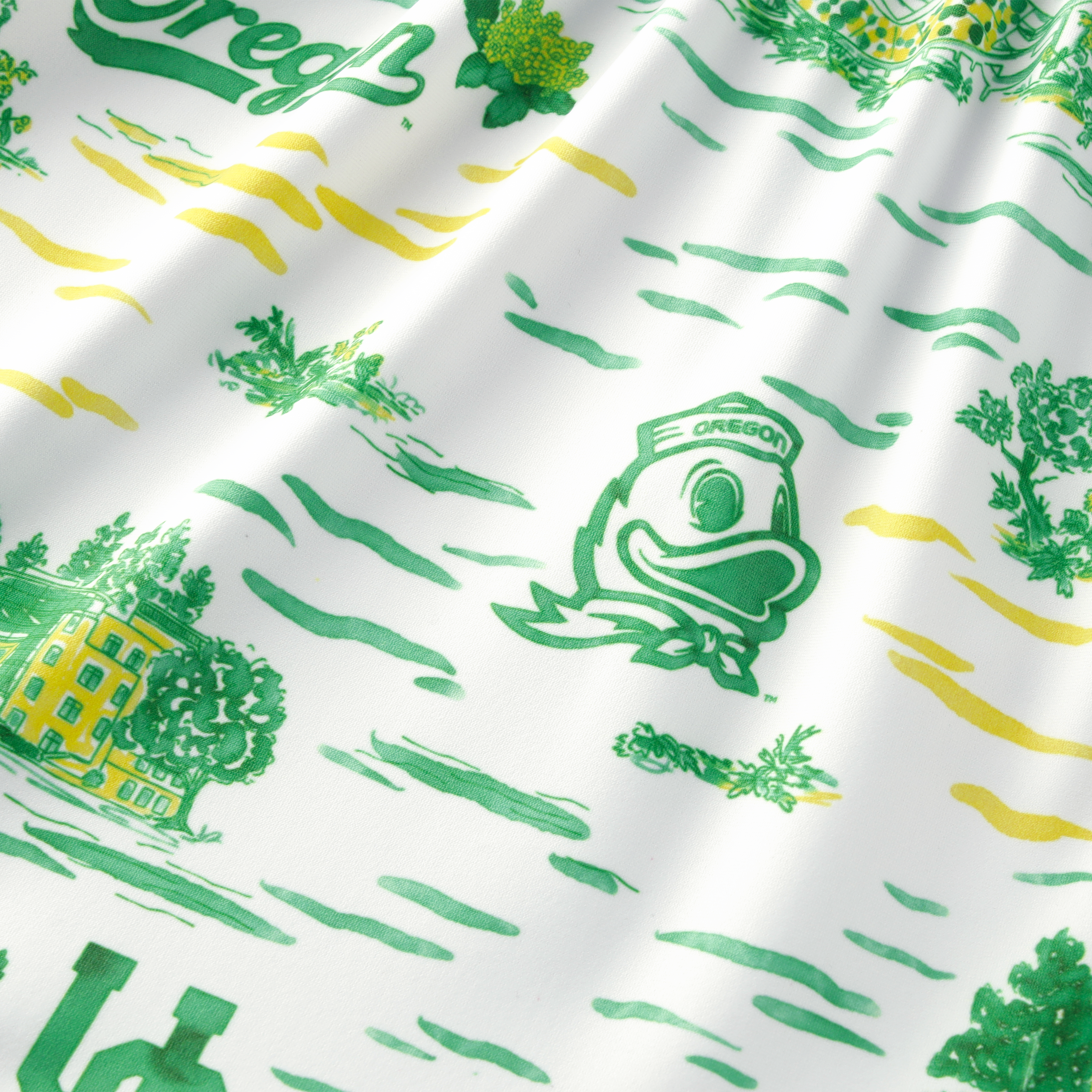 Women's Smith & Quinn White Oregon Ducks 3/4 Sleeve Toile Tory Dress