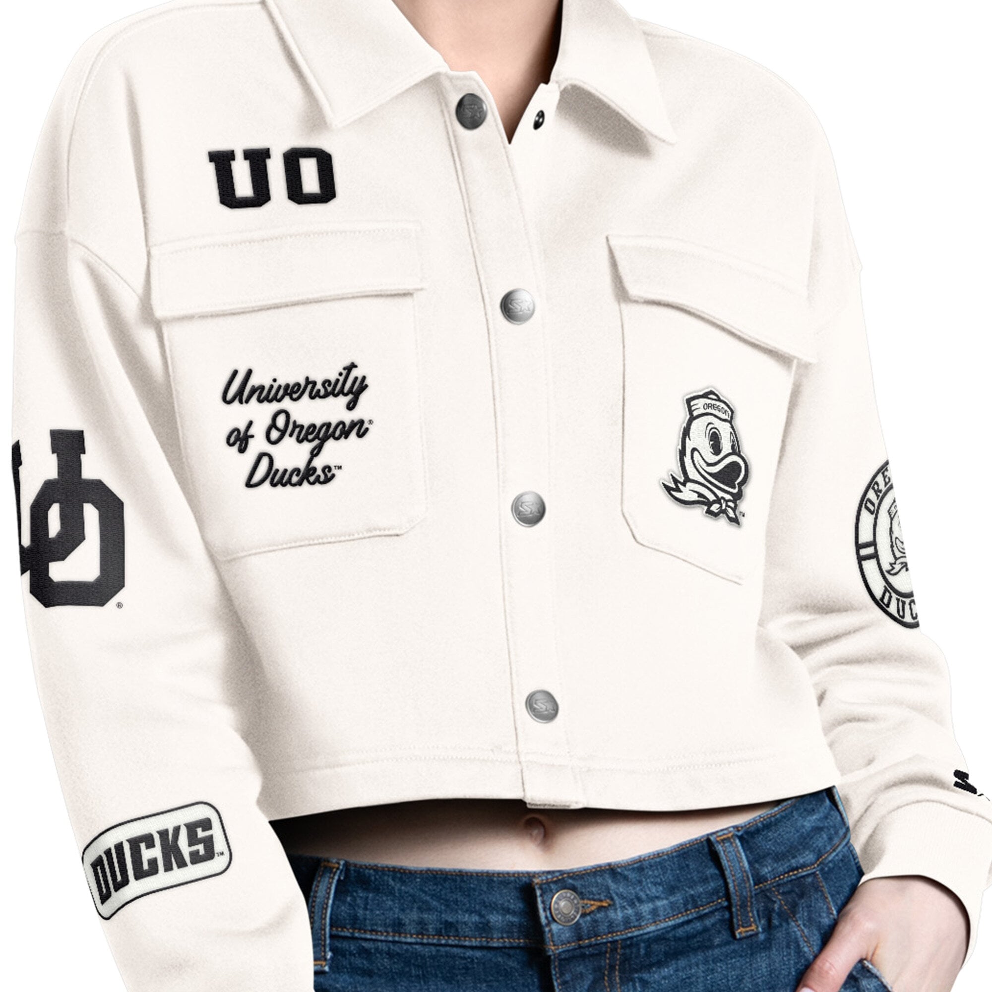 Surchemise courte à boutons-pression Oregon Ducks Anchor pour femme