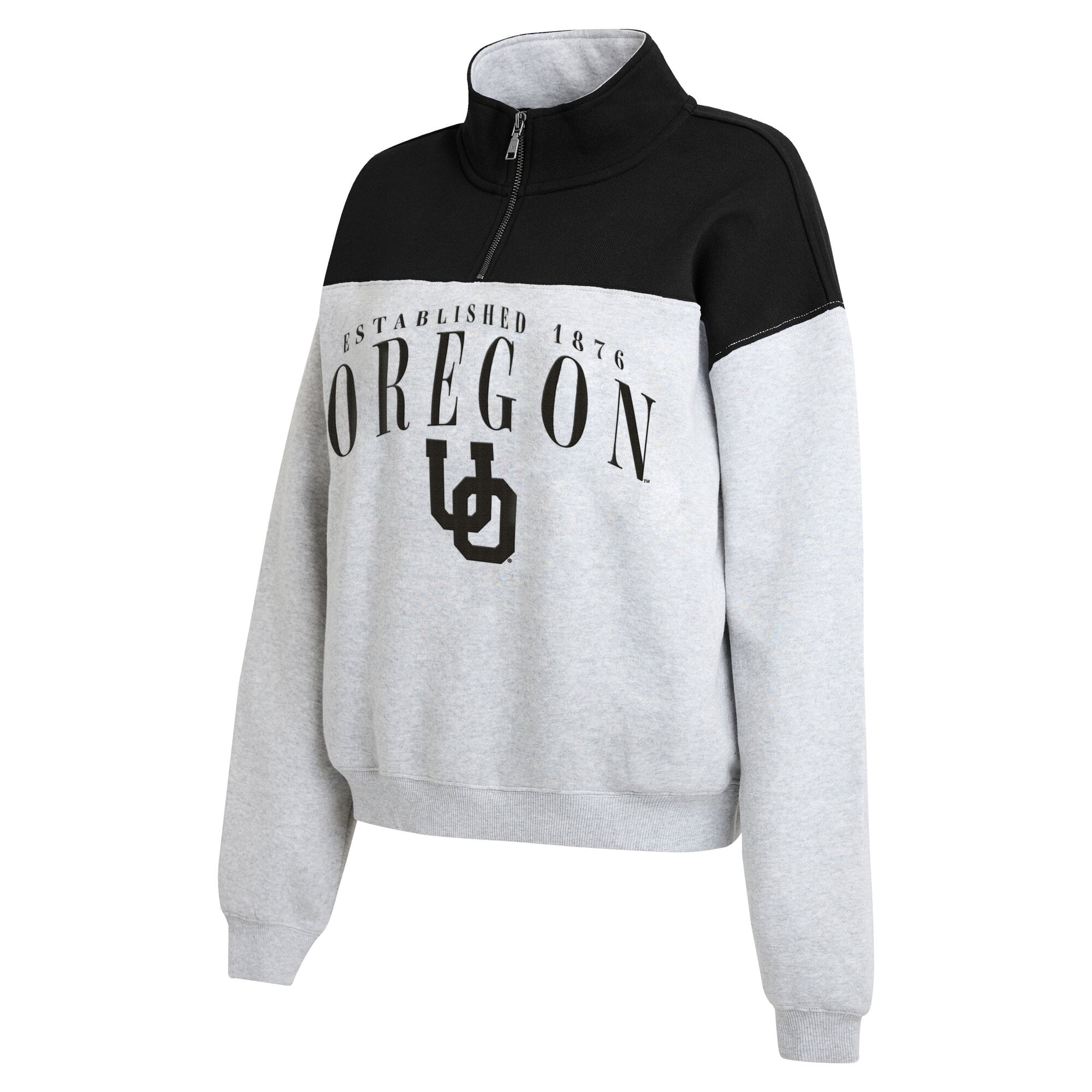 Pull à demi-zip en gris chiné Oregon Ducks de la marque WEAR by Erin Andrews pour femme